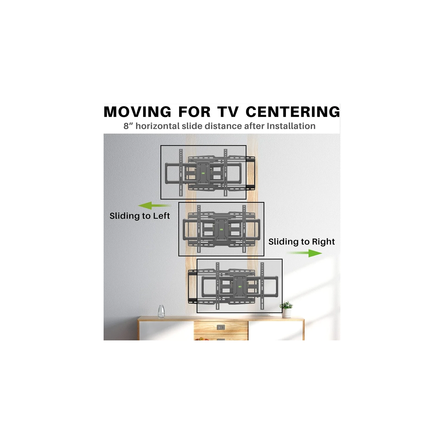 Full Motion TV Wall Mount Bracket for 32-90 Inch TVs | Sliding Design, Fits 16-24 Inch Studs, Swivel & Articulating Arms, VESA 600x400mm, Holds 150lbs