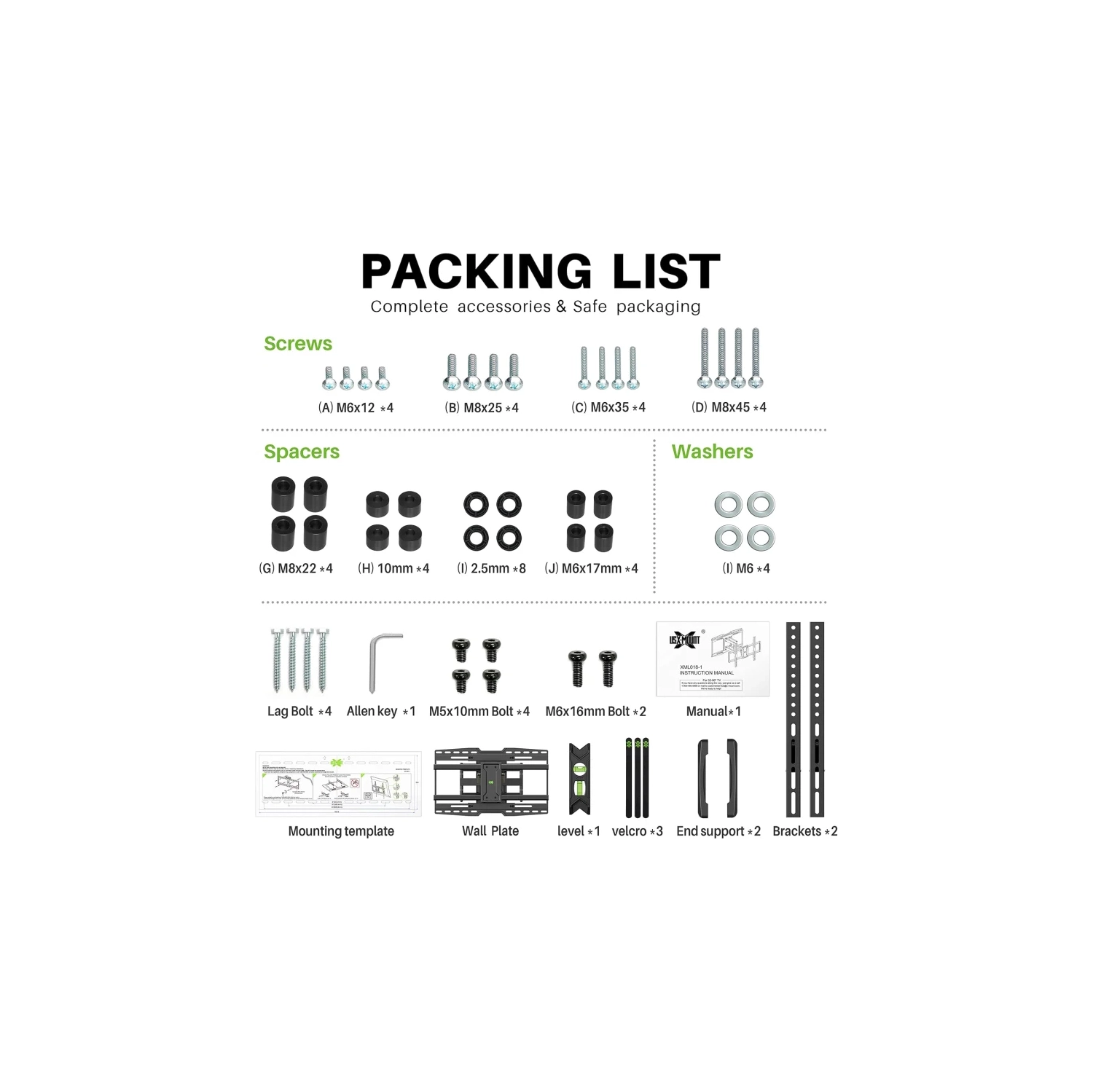 Full Motion TV Wall Mount Bracket for 32-90 Inch TVs | Sliding Design, Fits 16-24 Inch Studs, Swivel & Articulating Arms, VESA 600x400mm, Holds 150lbs