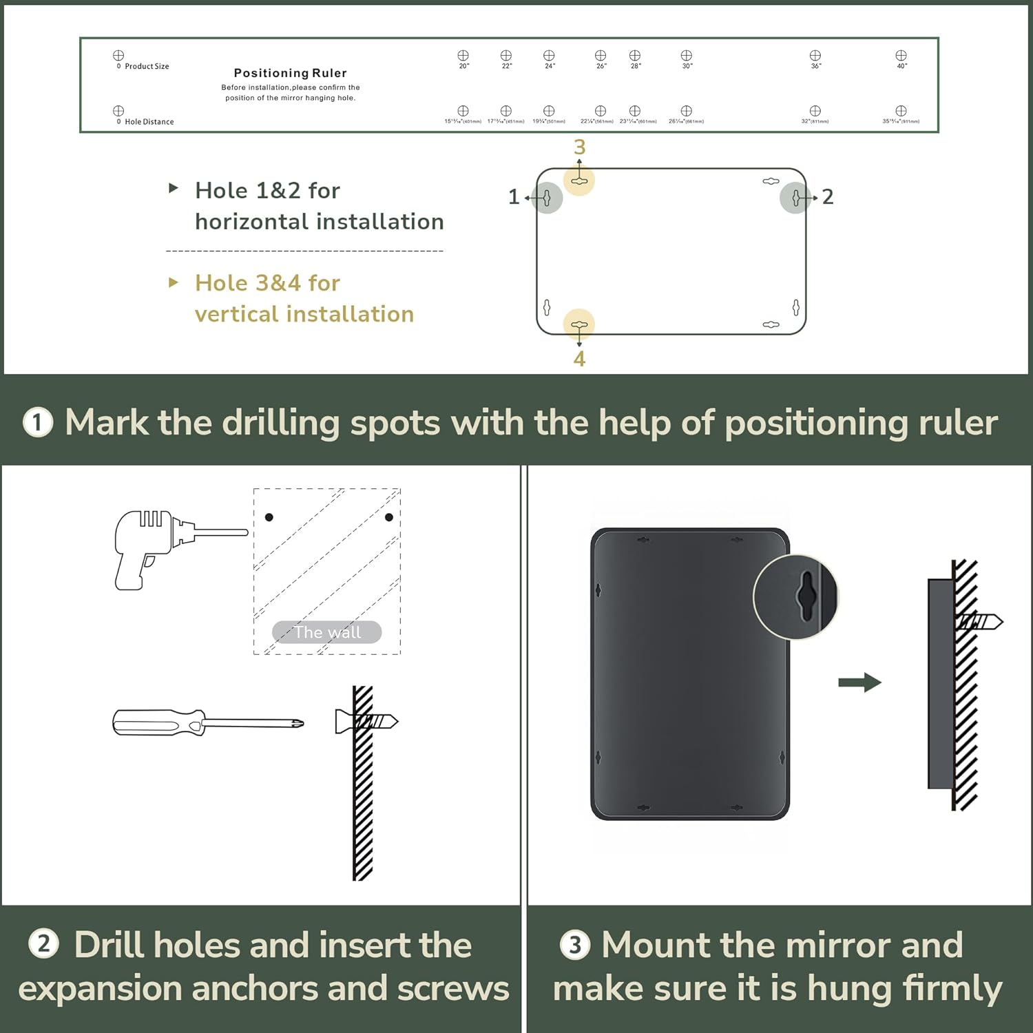 Open Box – TokeShimi Modern Metal Frame Bathroom Vanity Wall Mirror - 60x30 - Gold