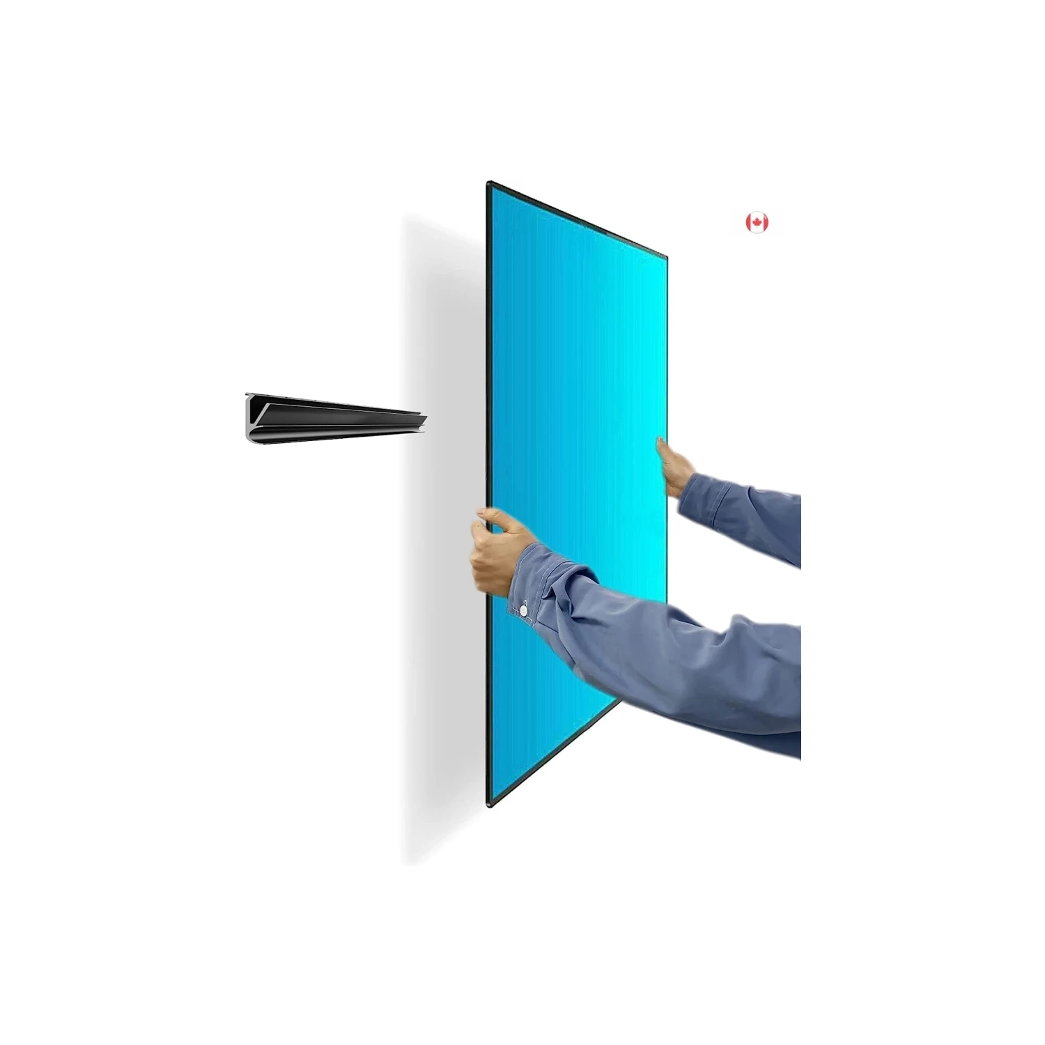 No Stud TV Wall Mount for 12-55 Inch TVs | Studless, No Drill, No Screws, Easy Install Bar Bracket, Holds up to 99 lbs, Includes Level