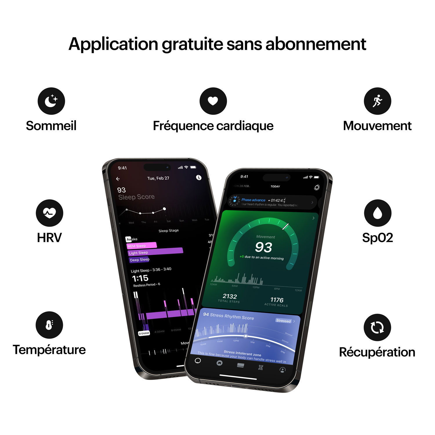 Anneau intelligent pour le sommeil et la mise en forme Ring Air d'Ultrahuman - Taille 5 - Titane brut