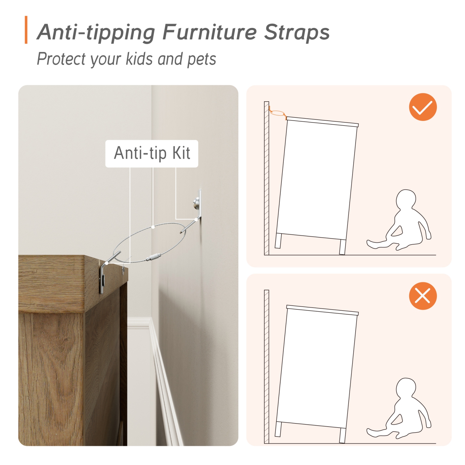 WAMPAT Farmhouse 7 Drawers Dresser for Bedroom, Wide Chest of Drawers Kids Dresser with Solid Wood Legs, Rustic Storage Dressers Organizer for Living