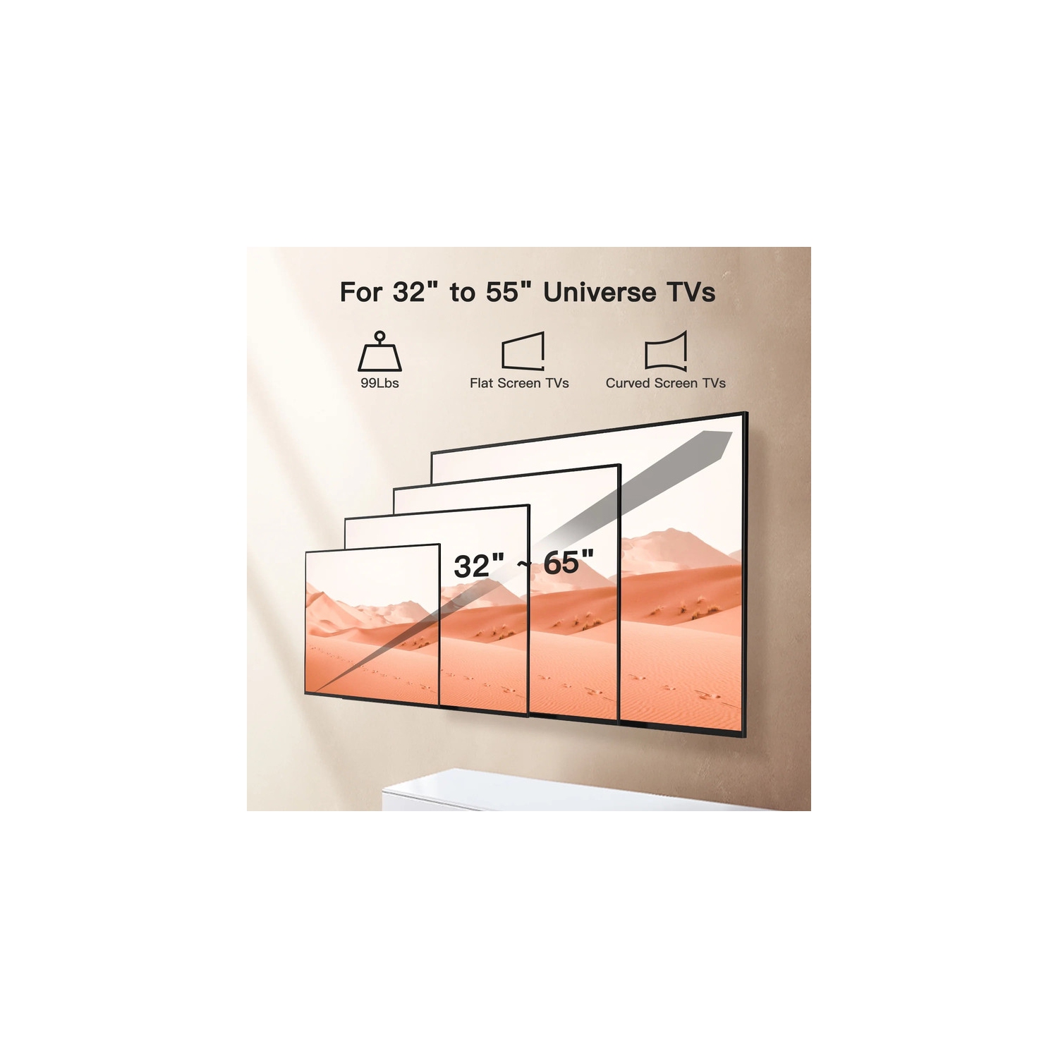 Support mural articulé PERLESMITH pour téléviseur de 32 à 65&nbsp;po