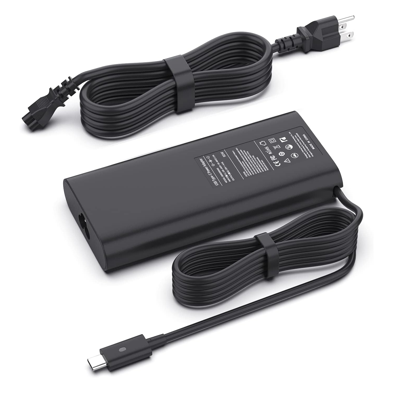 90W USB C Dell Laptops Charger, Fast Charger Type C for Dell XPS 13 9365 9360 9370 Latitude7420 7320 7390 Latitude 3400,3500, 5289,5300 2in1 Adapter