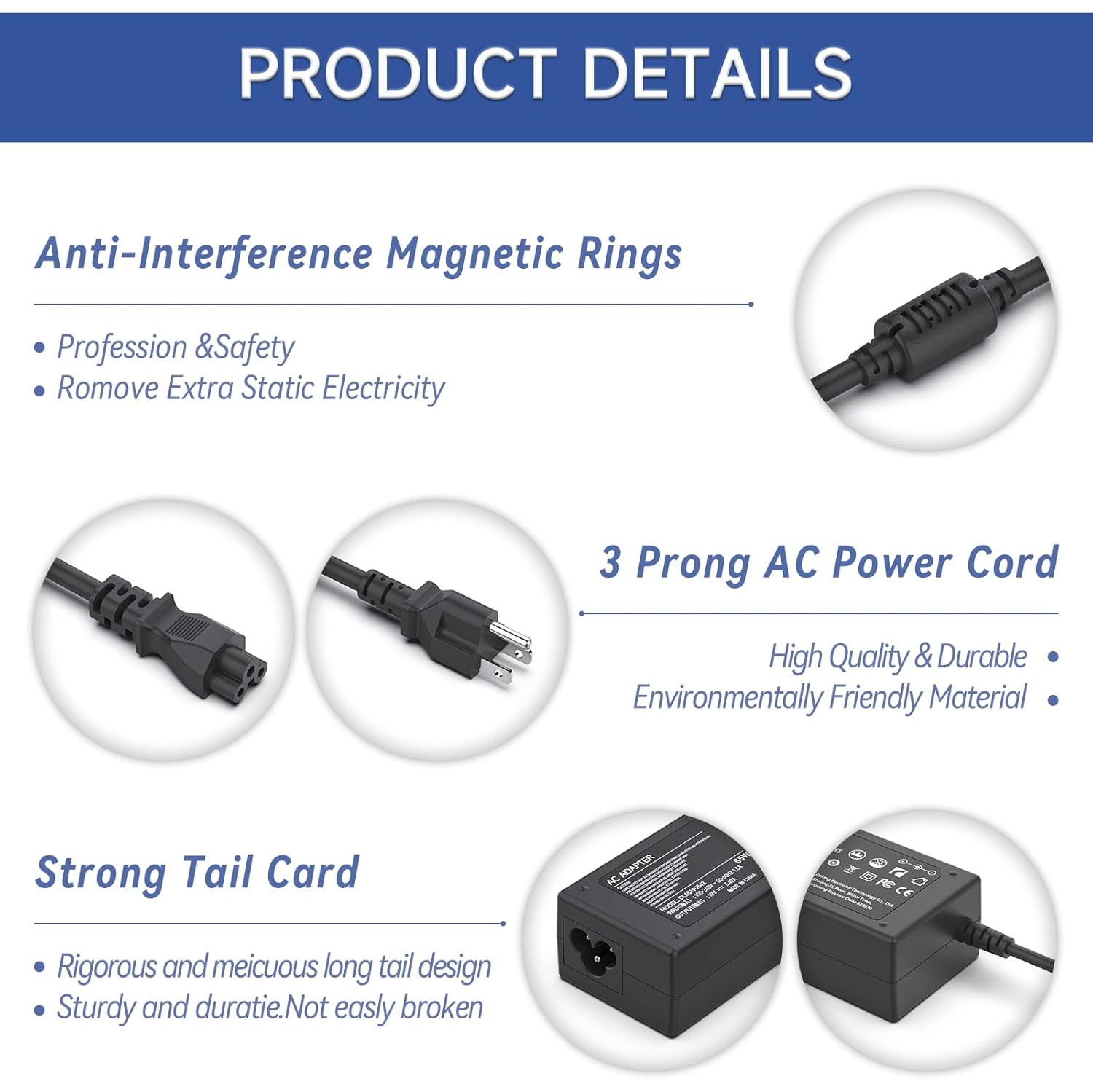 19V Adapter Power Cord for Acer LCD Monitor H236HL SA230 G276HL G246HL G206HQL S271HL S240HL G236HL S220HQL S242HL G226HQL S202HL S230HL G237HL