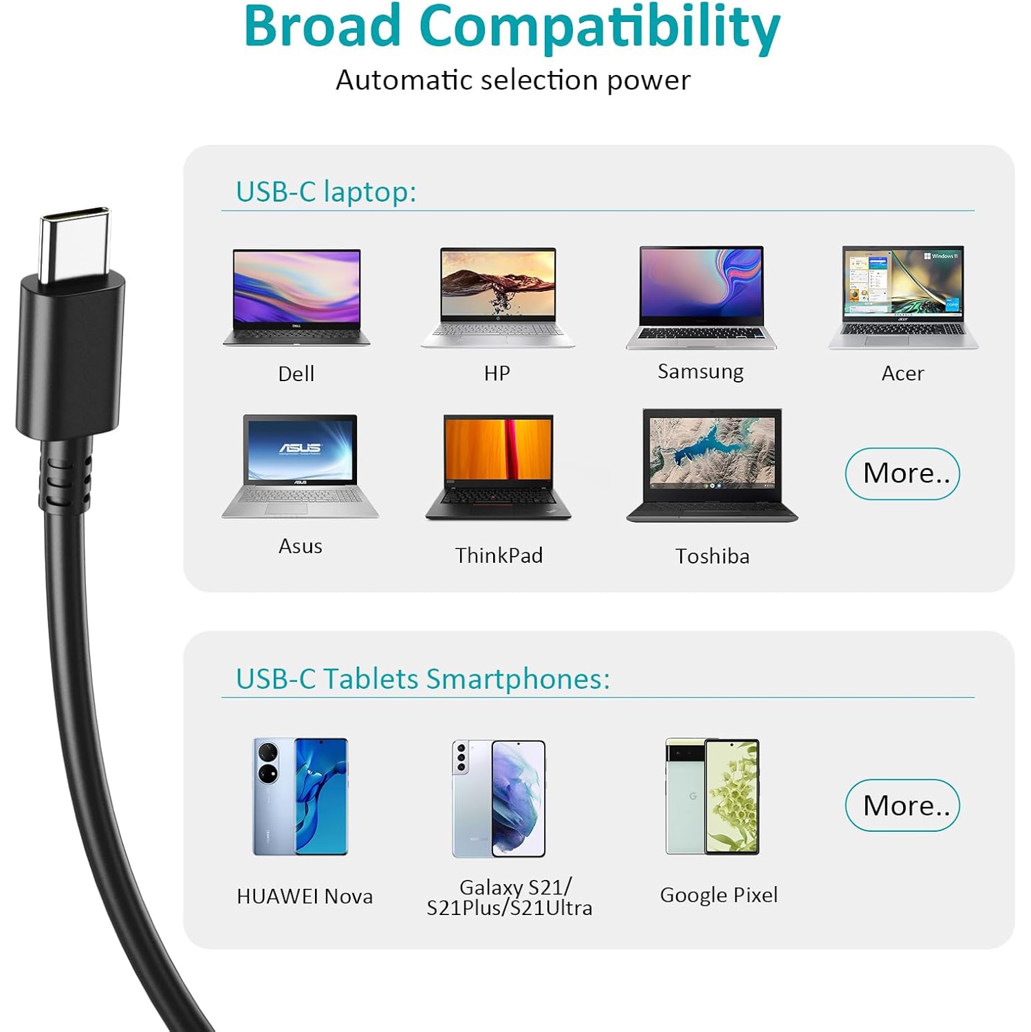 65W 45W USB C Laptop Charger Chromebook Charger for Asus ZenBook Transformer ExpertBook C302 C403 C423 C433T C434 C436 C523N C101P C202X C204E CX1