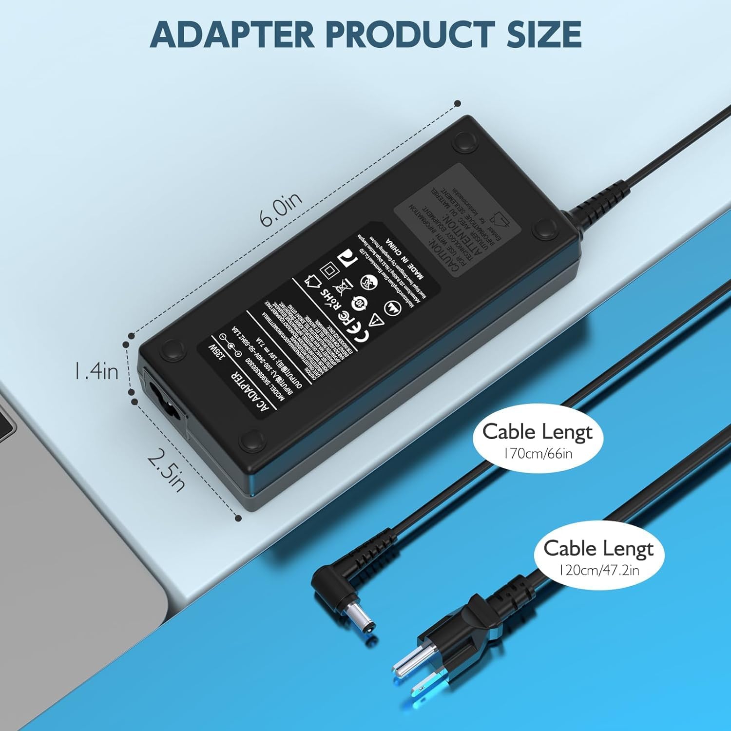19V 7.1A 135W Laptop Charger Adapter for Acer Nitro 5 7 Predator Helios 300 - AN515-41 AN515-43 AN515-51 AN515-52 A515-53 AN515-54 AN515-55-53AG