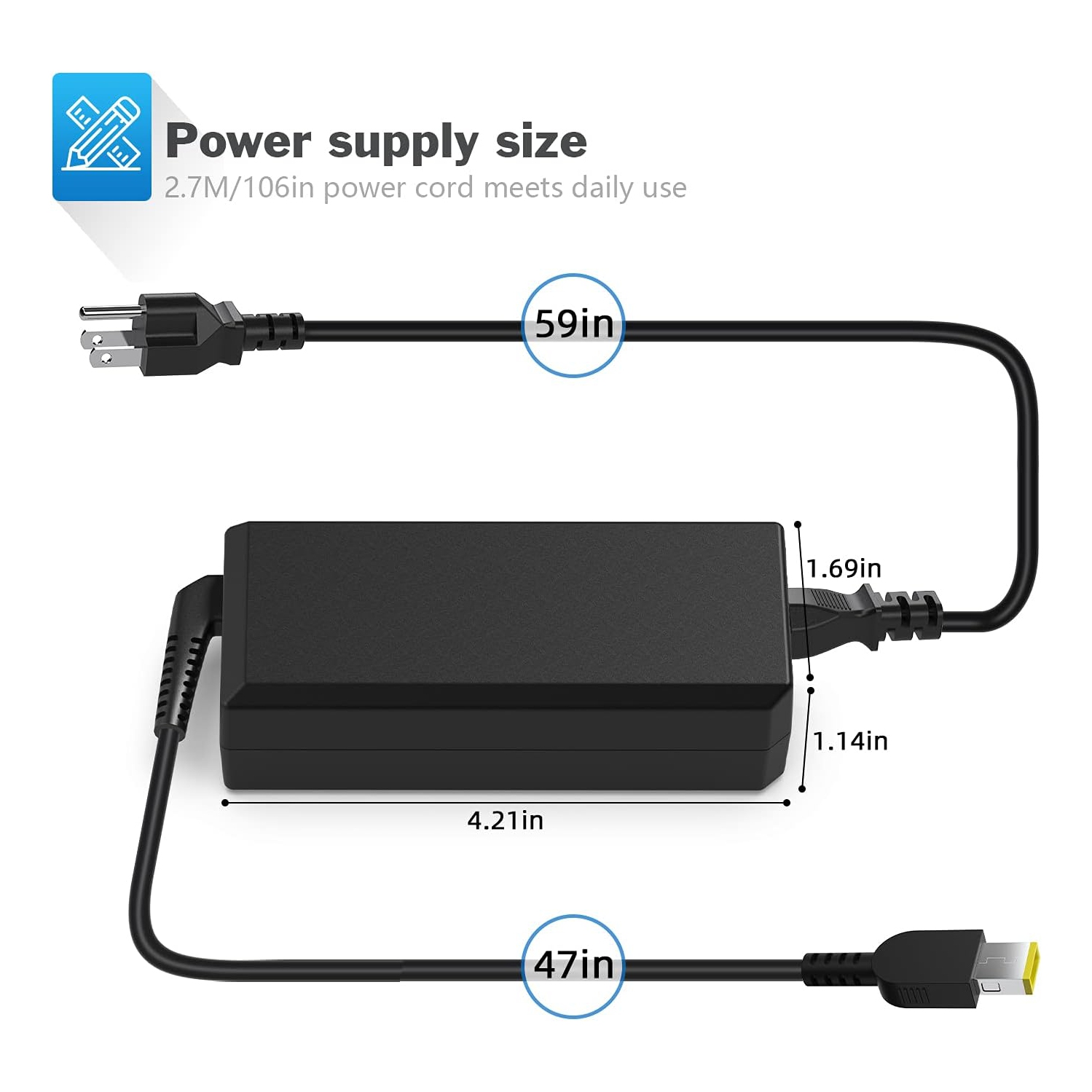 65W Lenovo Thinkpad Charger for Lenovo Thinkpad T430 T440S T440P T450 T460S T540P T560 Lenovo Yoga 2 11S 13 AC Adapter Power Supply Cord