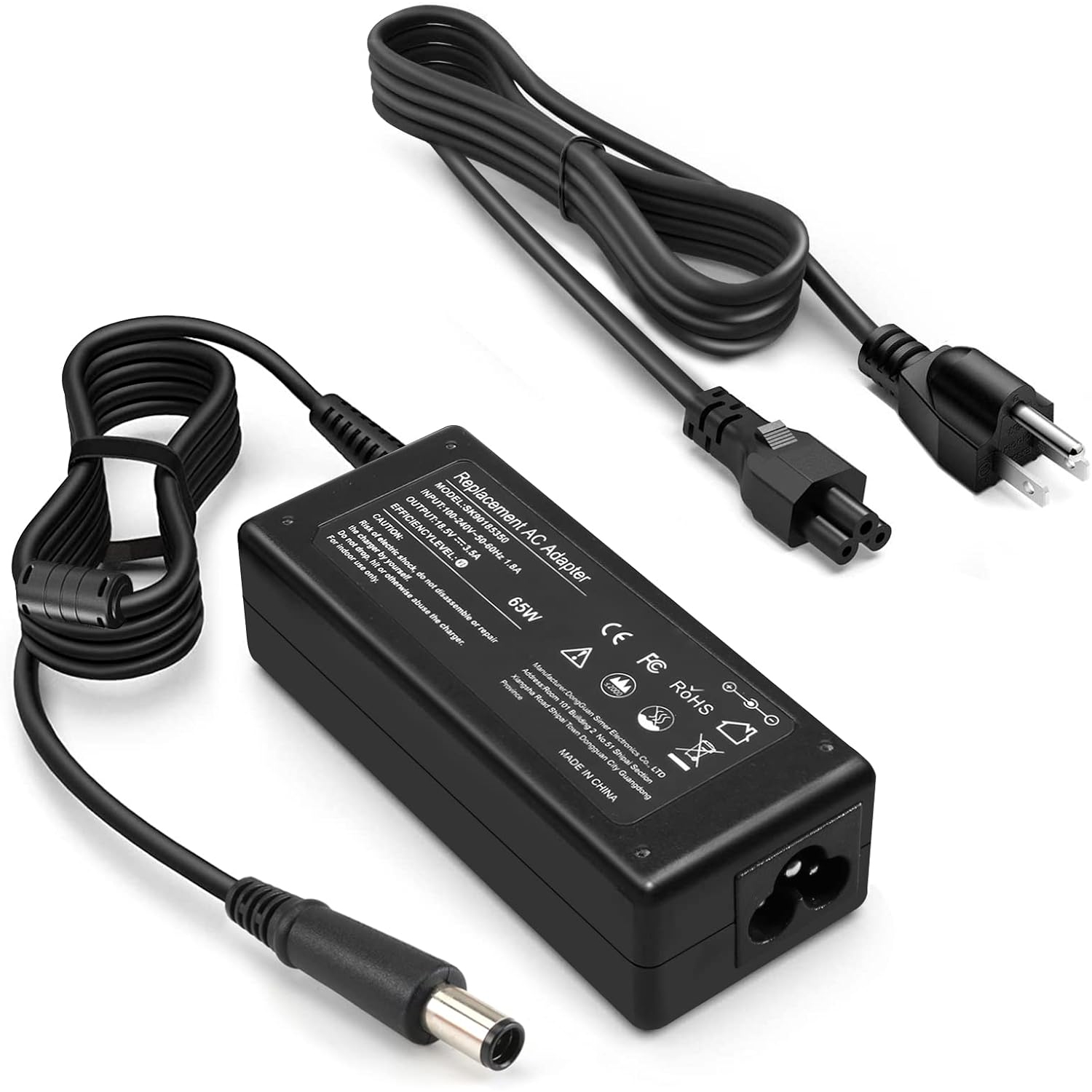 65W Laptop Charger for HP EliteBook 820 840 850 G1 G2 G42 G56 G60 G61 G62 G72 CQ40 CQ45 CQ50 CQ57 CQ58 EliteBook Folio 9480m 9470m Probook 430 440 450 455 G1 G2 18.5V 3.5A Adapter