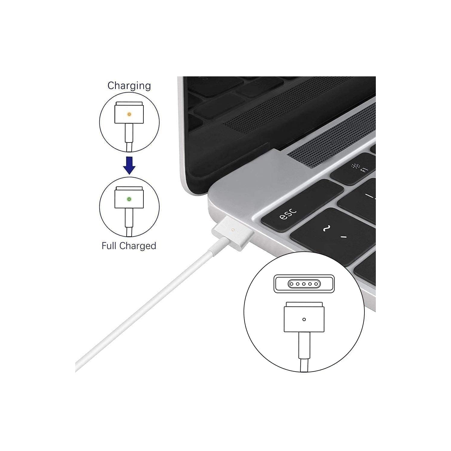 Mac Book Air Charger Replacement for Mac Air AC 45W Power T-tip Shape Connector Power Adapter for 11 inch and 13 inch
