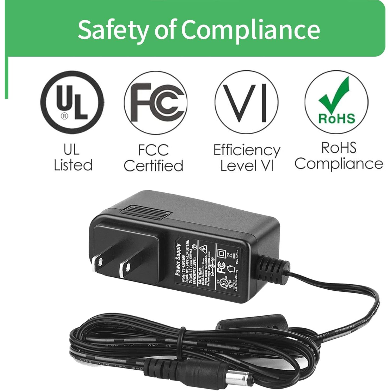 Adaptateur d'alimentation 0,5&nbsp;A/500&nbsp;mA AC-240&nbsp;V vers DC 5,5&nbsp;mm 12&nbsp;V x 2,1&nbsp;mm Transformateurs d'alimentation 100 V pour