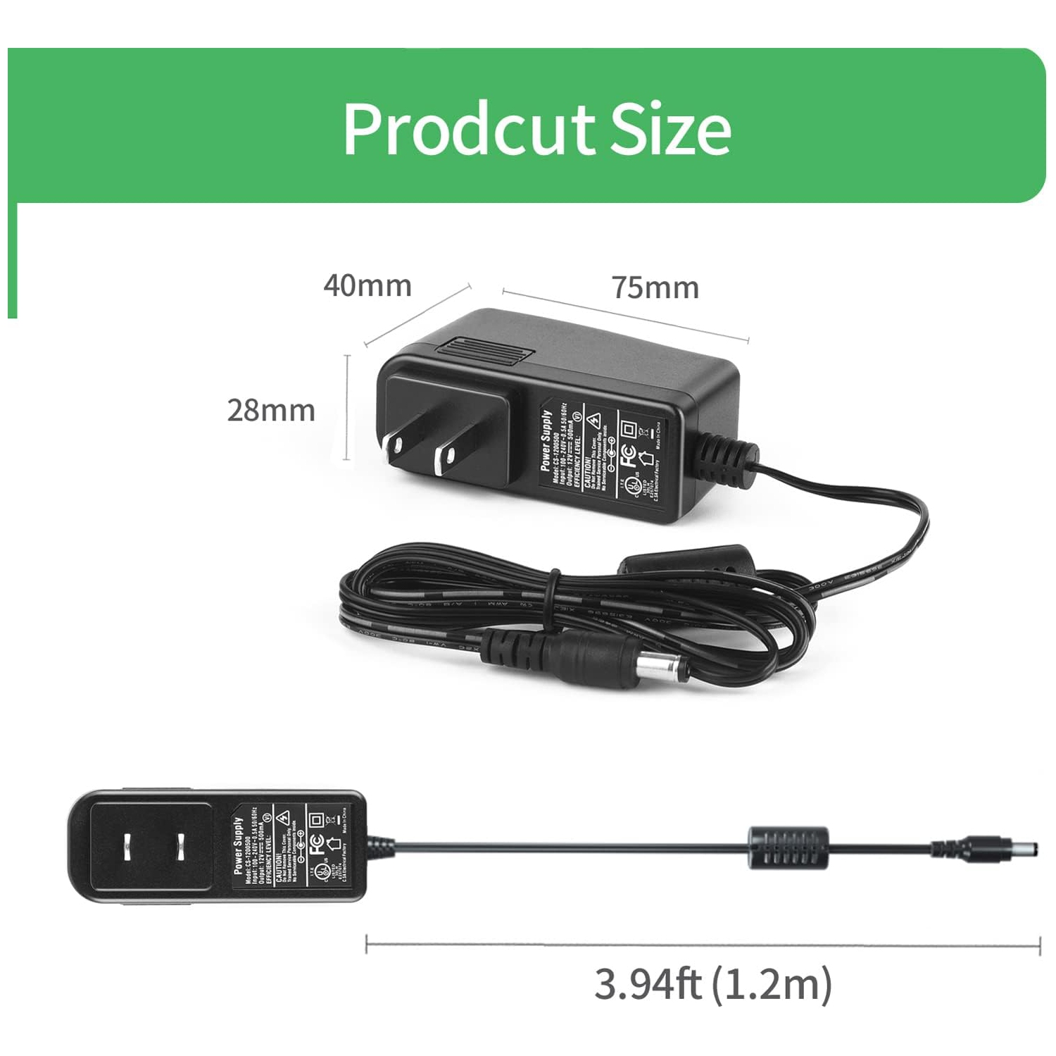 Adaptateur d'alimentation 0,5&nbsp;A/500&nbsp;mA AC-240&nbsp;V vers DC 5,5&nbsp;mm 12&nbsp;V x 2,1&nbsp;mm Transformateurs d'alimentation 100 V pour