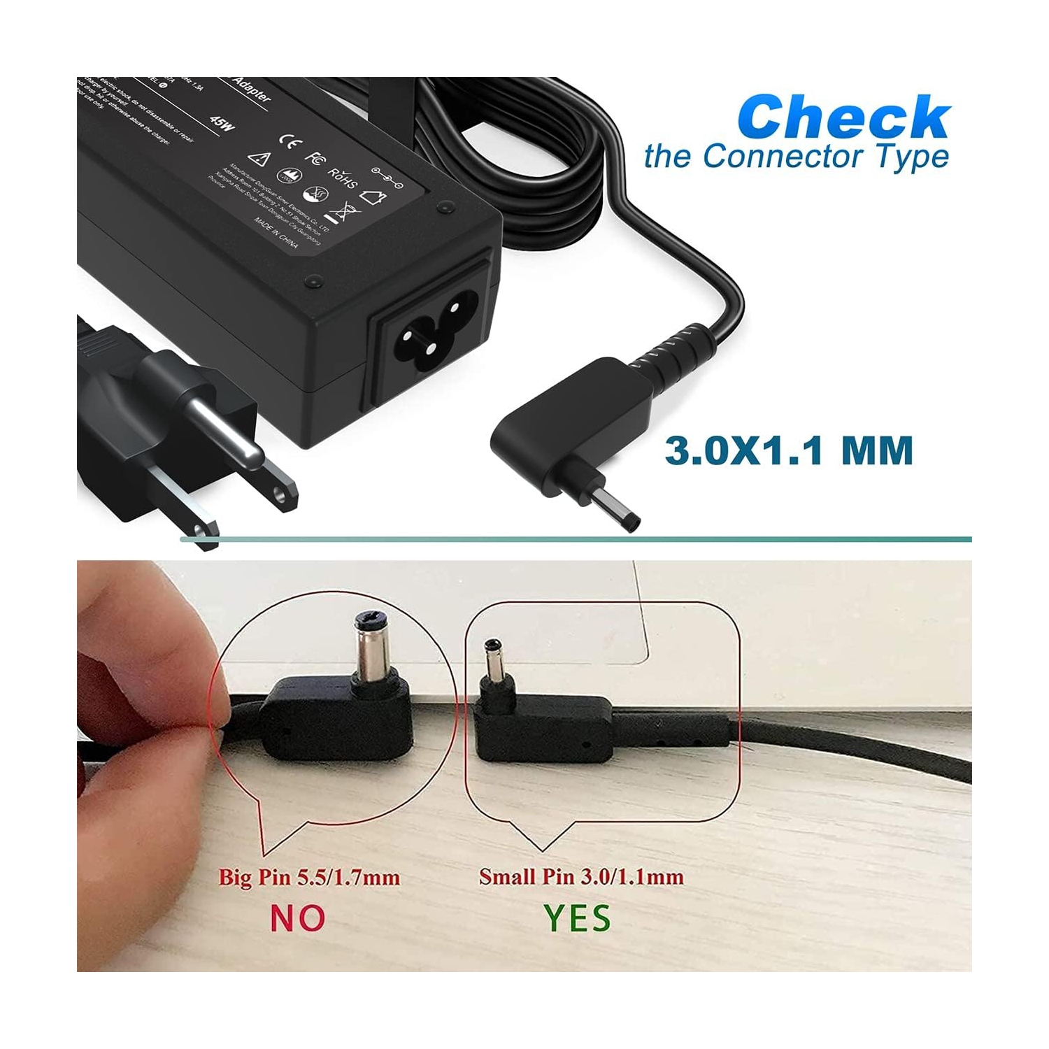Laptop Charger for Acer Aspire 5 A515-55 A515-56 A515-46 A515-54 A515-54G A515-55 A517-52: A515-55-588C 55-56UK A515-56-76J; A514-54-501z