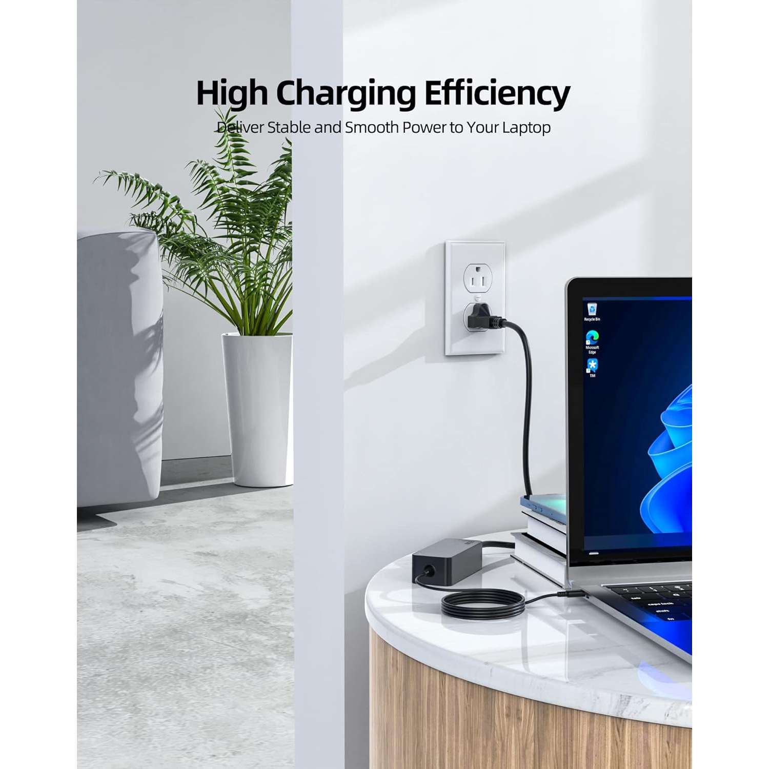 Charger 65W for Lenovo, Thinkpad, Yoga Laptop, USB-C Connector, Extended Power Cable (10Ft Length), Wide-Ranging Compatibility, Fast Charging,