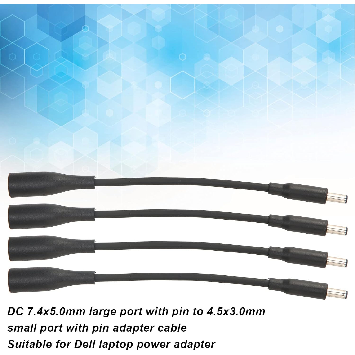 4Pcs câble convertisseur adaptateur de pointe DC 7.4 ports 5,0&nbsp;mm vers 4.5 ports 3,0&nbsp;mm pour ordinateur portatif Dell, prêt à l'emploi