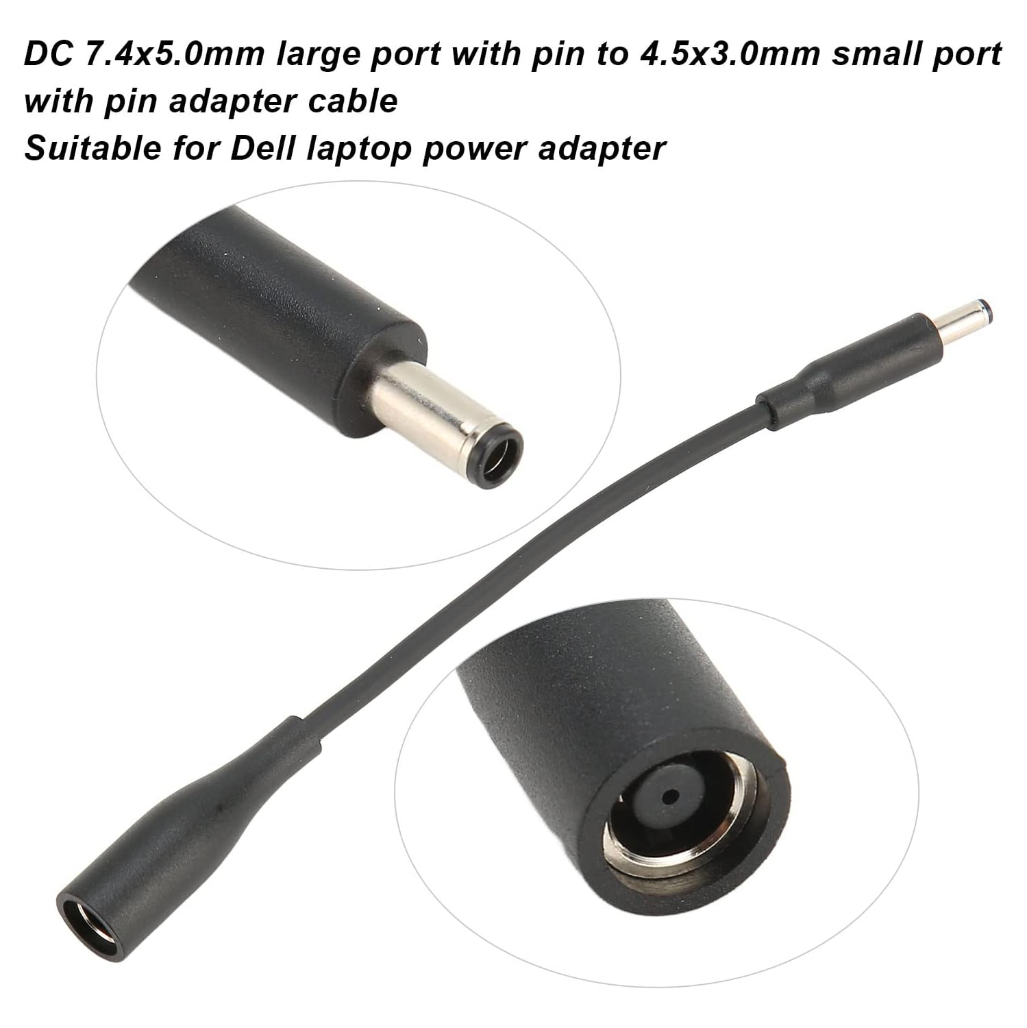 4Pcs câble convertisseur adaptateur de pointe DC 7.4 ports 5,0&nbsp;mm vers 4.5 ports 3,0&nbsp;mm pour ordinateur portatif Dell, prêt à l'emploi