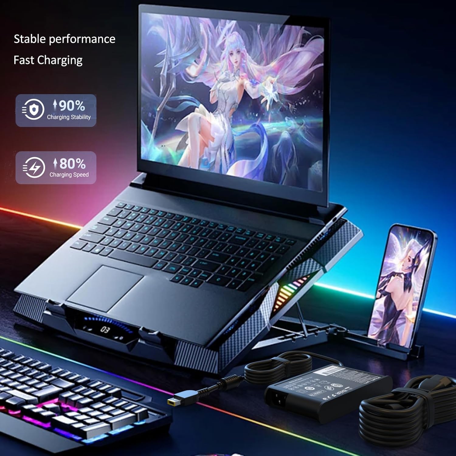 Chargeur de portable de 230&nbsp;W pour chargeur Legion 5 de Lenovo, Legion 7 5P C7 S7 Y540 Y545 Y740 Y730 Y900 Y910 Y920 Y7000 Thinkpad P1 P73 P53