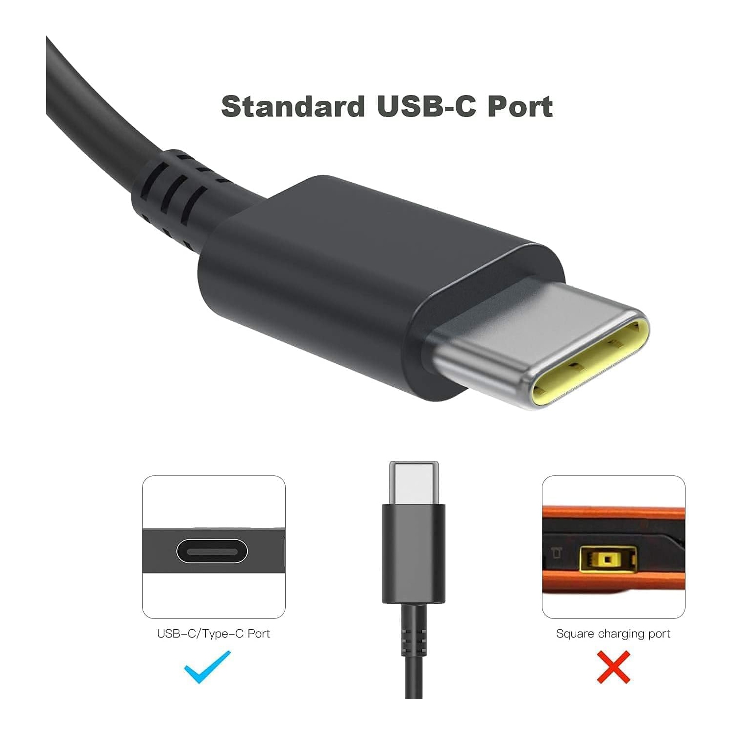 65W USB C Charger for Lenovo ThinkPad Yoga Chromebook - ThinkPad T480 T480s T490 E580 E585 X1 T580 T580s Chromebook 300e 500e C330 Yoga 7i C740 C940