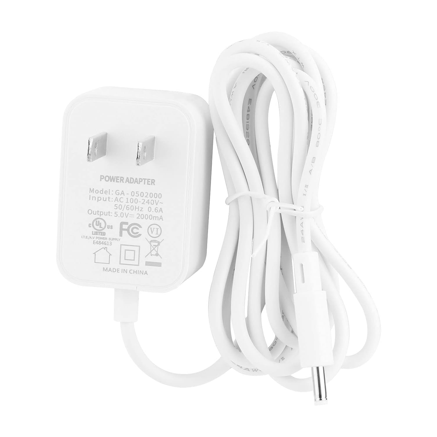 Adapter Power Cord Replacement for Hatch Baby Rest, Rest+ and Rest Mini Sound Machine, Barrel Style 5V 2A White AC Supply Charger with 5ft Cable