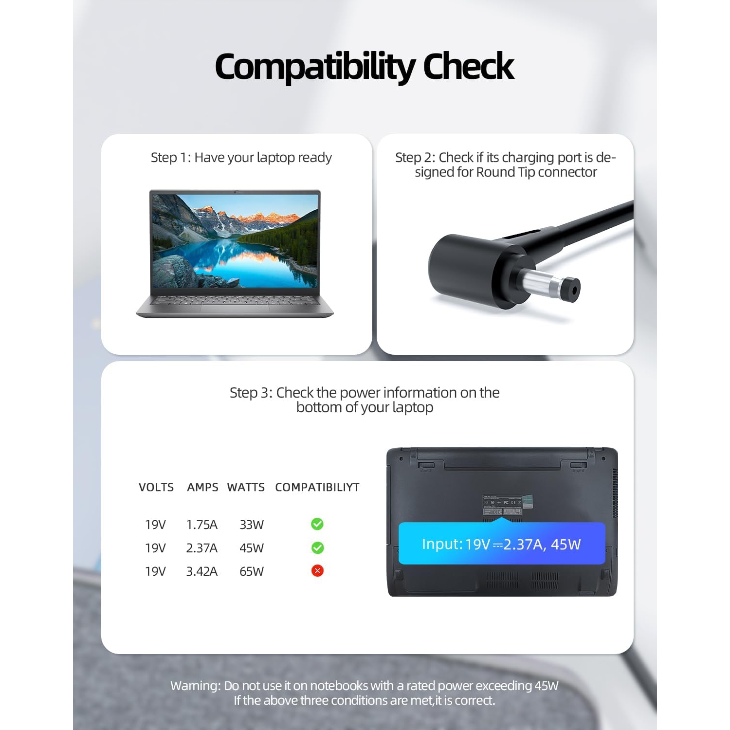 UL Listed AC Charger Fit for Asus UX430U UX410U UX331U UX331F UX333F UX433F UX303U UX303L UX301LA UX301L UX301 UX302LA UX302L UX461U UX461F UX561U
