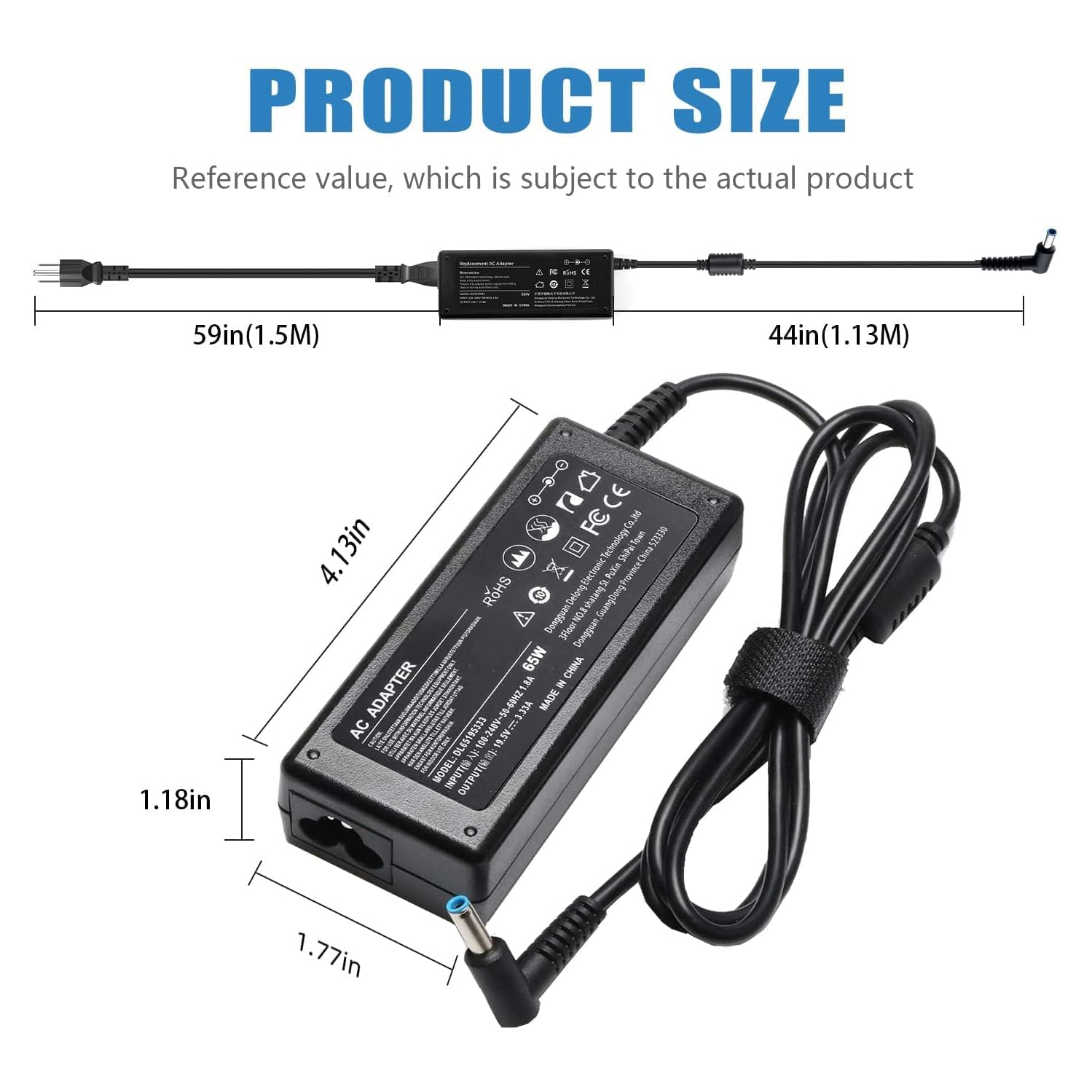 Charger for Hp is 13252 Laptop Power Cord Supply Replacement 65W 45W for Hp Pavilion Spectre Envy X360 11 13 15 Zbook Elitebook 820 830 840 850 G3 G4