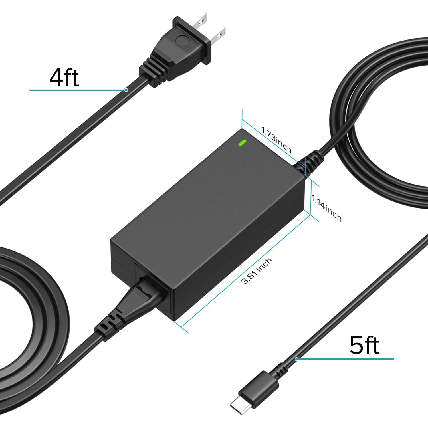 USB C Charger 65W Chromebook Charger Replaces Lenovo Yoga thinkpad HP Spectre Dell Latitude Acer ASU Samsung Google Pixel Huawei Matebook USB C Fast