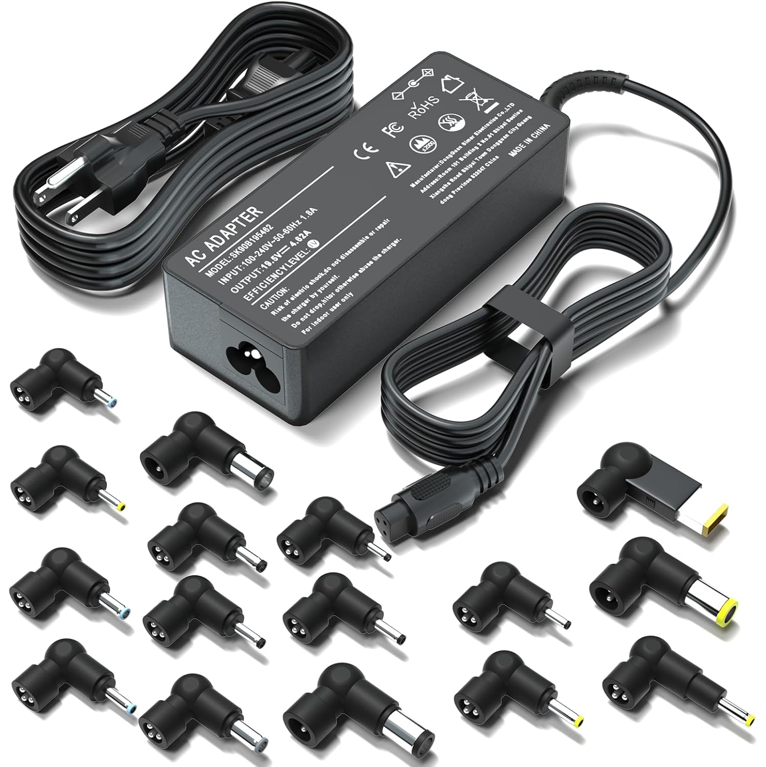 90W 16Tips Universal Laptop Charger - Fit for HP Dell Acer Asus Lenovo Samsung LG IBM Google Toshiba Sony Fujitsu MacBook Pro Gateway Notebook Ultrabook Chromebook Power Adapter Su