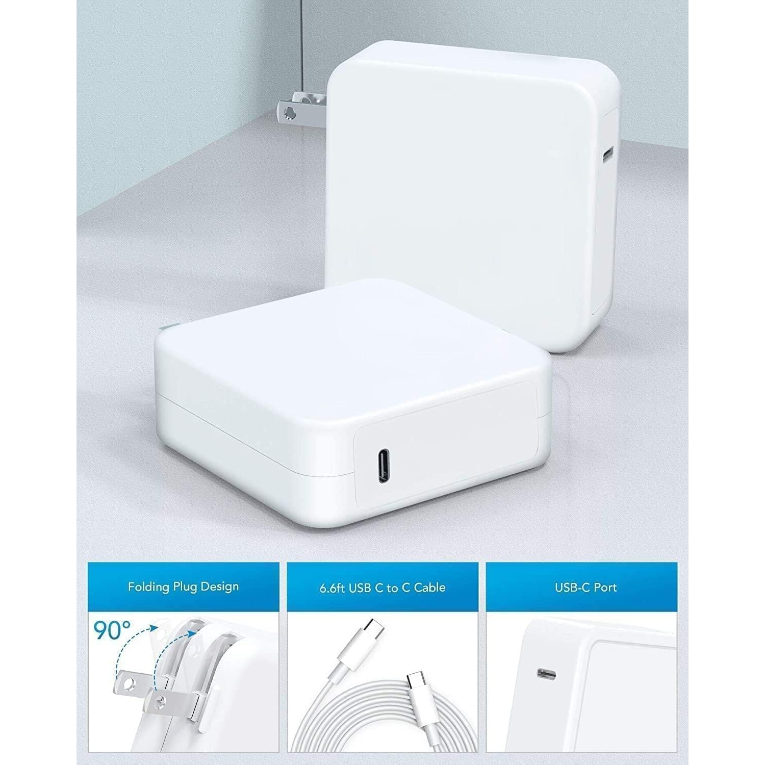 Chargeur pour Mac Book Air Mac Book Pro 13 14 15 16&nbsp;po 2024 2023 2022 2021 2020, M1 M2 M3 Portable 118&nbsp;W/96&nbsp;W/70&nbsp;W Adaptateur