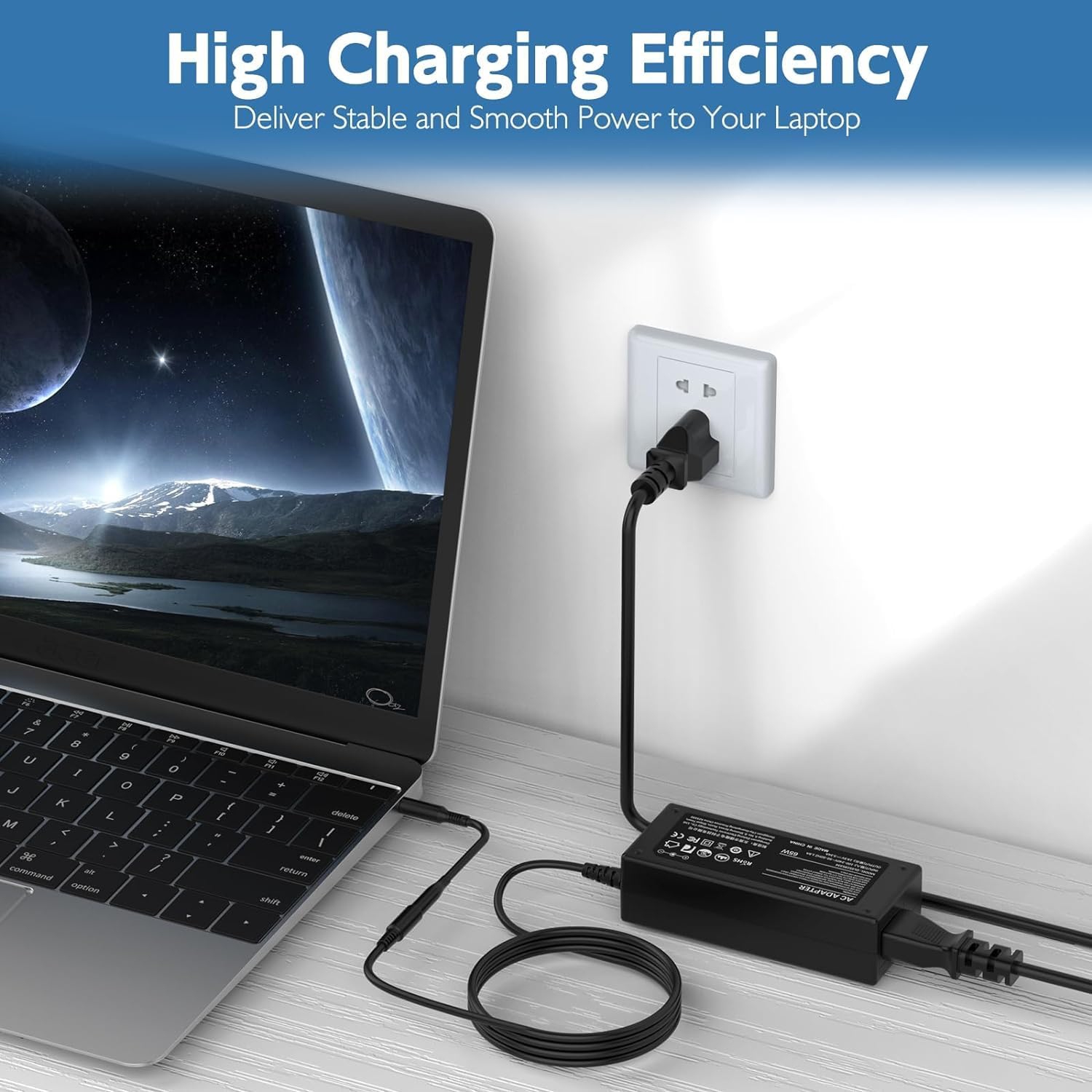 65W Laptop Ac Adapter Charger for Dell Inspiron i5755 i5758 i3147 i3148 i7437 i7348;15-5000 Series 15 5558 3558 3551 3552 5551 5555 5559 5565 5567