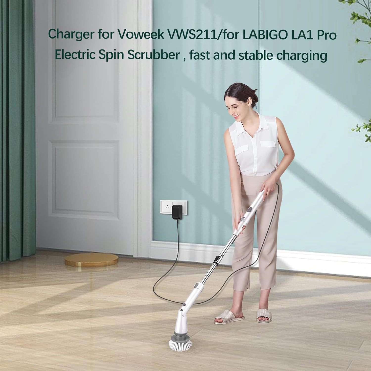 Replacement Charger for LABIGO LA1 Pro Electric Spin Scrubber UL Listed Power Adapter for Voweek VWS211/SP02 Electric Brush 6.0Ft Power Supply