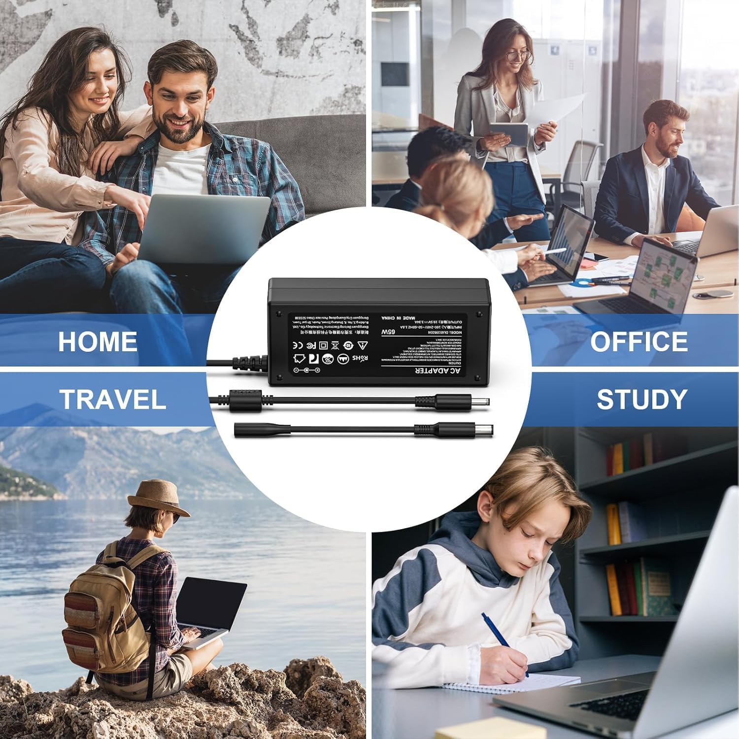 Dell Inspiron Charger 65W 45W Laptop Charger for Dell Inspiron 15 5000 7000 3000 5555 5558 3511 Inspiron 17 14 13 3000 5000 7000 Latitude E6440 E6430