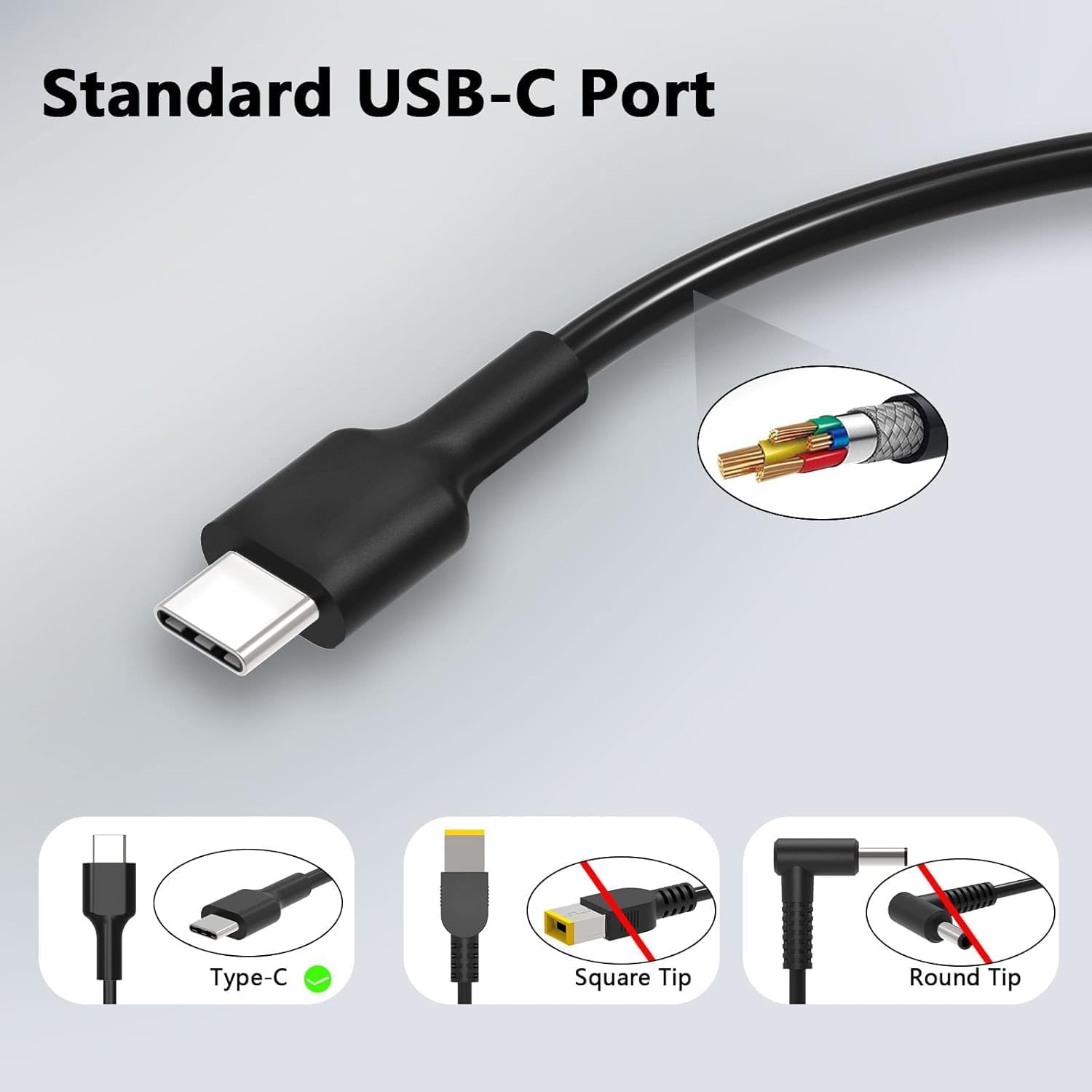 Chargeur USB-C de 65 W pour portable Chromebook 100e 300e 500e C330 S330 C340 ThinkPad T480 T480s T580 E480 E580 ADLX45YIC3D Adaptateur c.a.