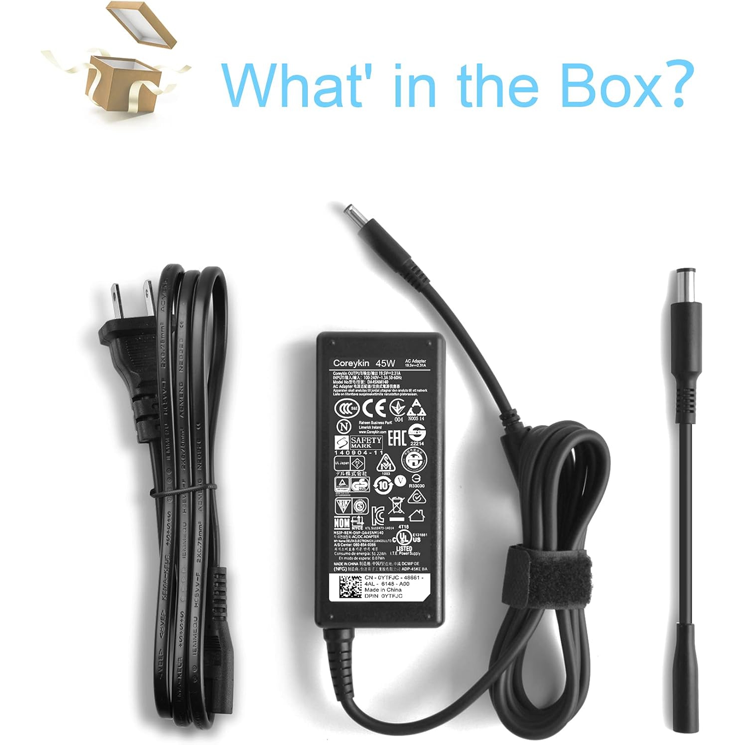 Charger for Dell Computer Inspiron XPS Laptop 65W 45W Power Supply AC Adapter for Dell-Inspiron 15-3000 15-5000 15-7000 11-3000 13-5000 13-7000