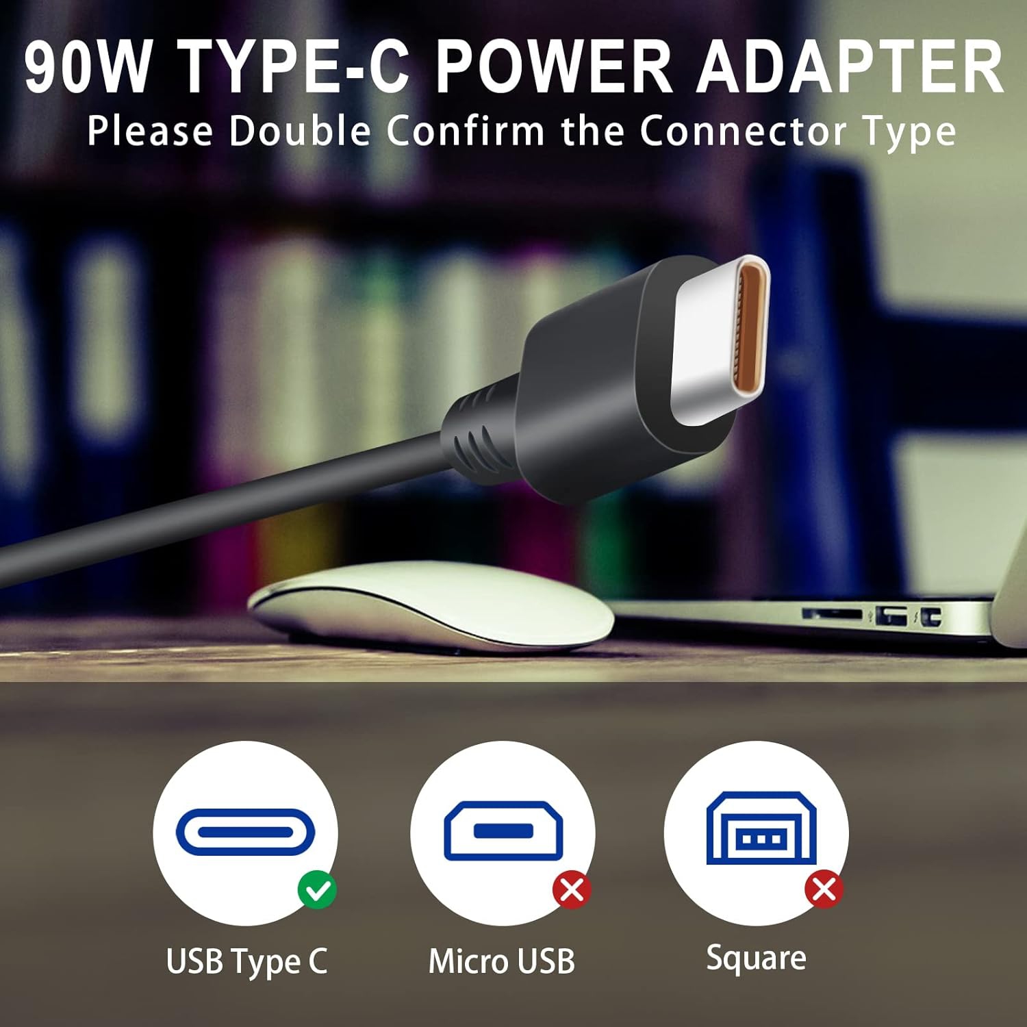 USB C Laptop Charger, 87W/90W Type-C Wall Adapter Replacement for New MacBook Air/Pro Huawei MateBook DELL XPS Lenovo Thinkpad Carbon x1 5th 6th Gen