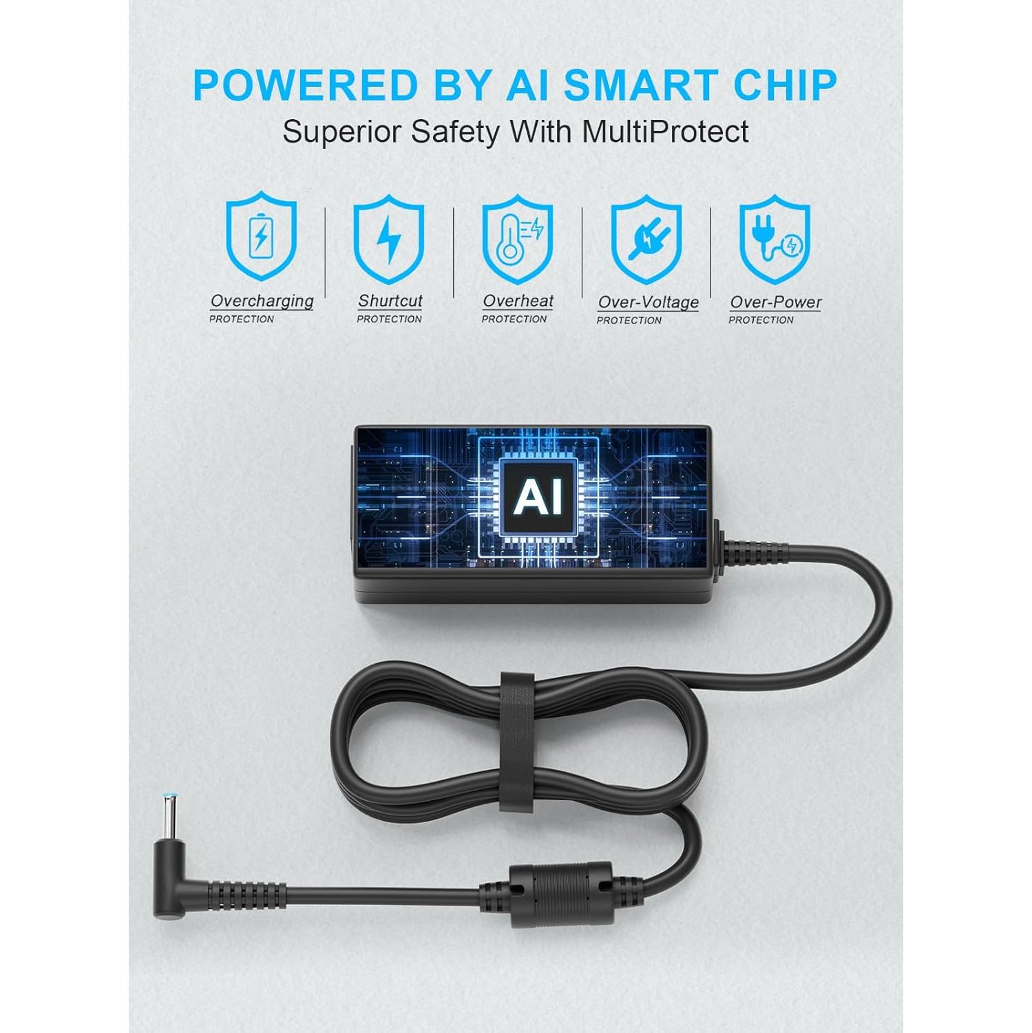 45W HP Laptop Charger for HP Pavilion X360 11 13 15 Series, Stream 11 13 14, Envy X360 13 15, Elitebook Folio, Spectre Ultrabook, HP AC Adapter
