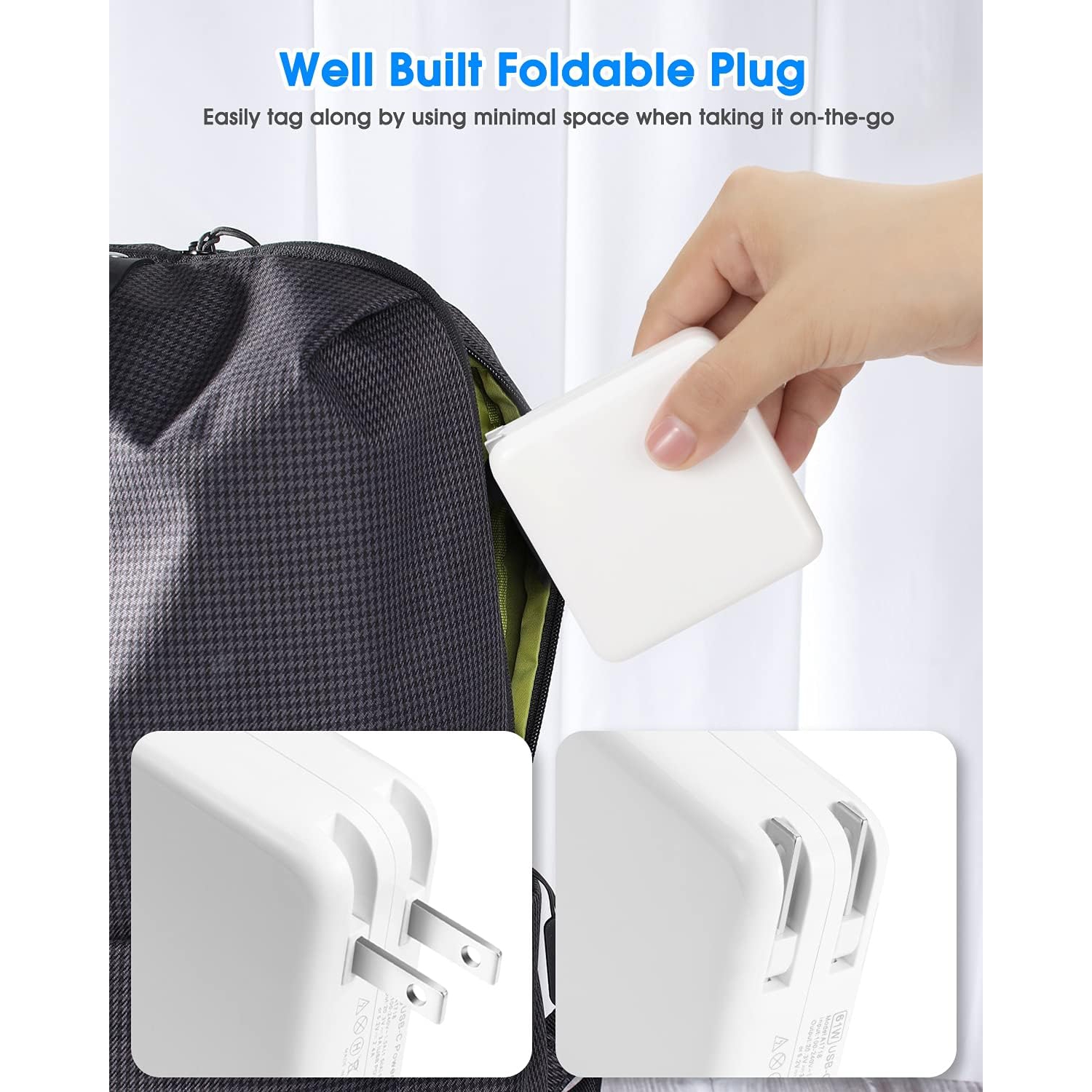 Chargeur USB-C pour Mac Book Pro; Adaptateur d'alimentation rapide USB-C 96&nbsp;W compatible avec les nouveaux MacBook Air de 13&nbsp;po et MacBook