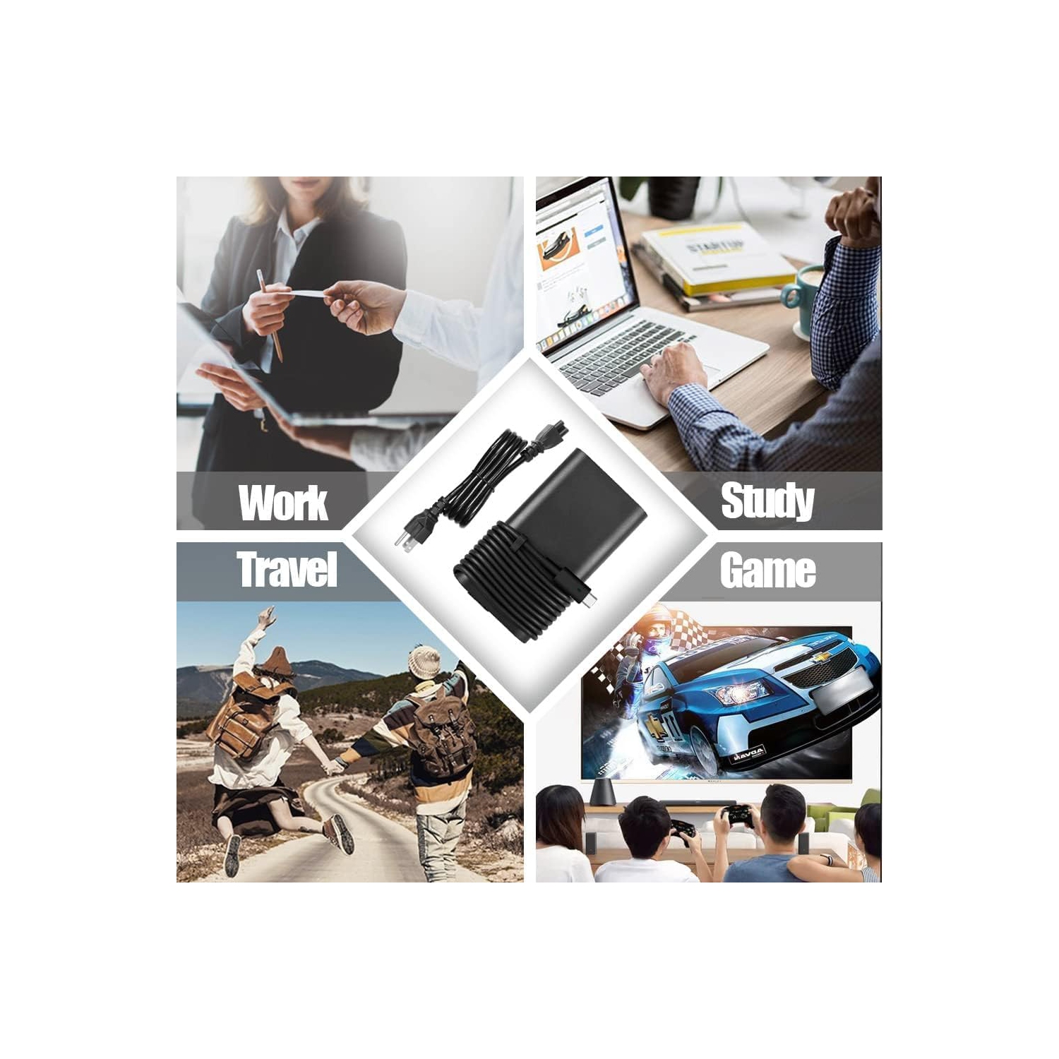 90W USB C Charger Fit for Dell Latitude 5411 5421 5431 5511 5521 5531 7200 7275 7280 7285 7300 7400 7390 2in1 Inspiron 14 16 7420 7430 7440 7630 7640