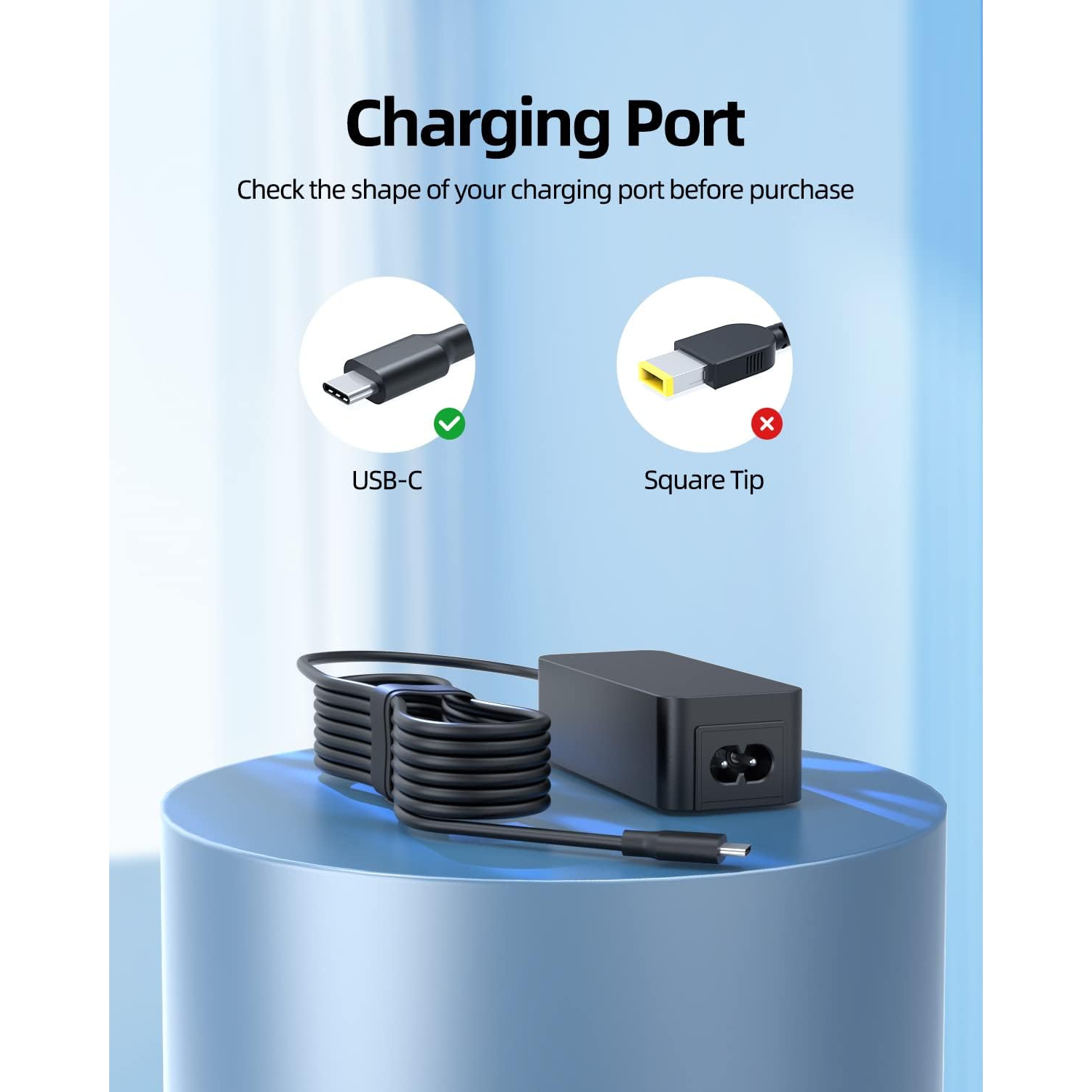 45W Chromebook Charger for All Chromebook Laptop, USB C Connector, High-Speed Charging, Extended Power Cord(10ft), UL Safety Certified