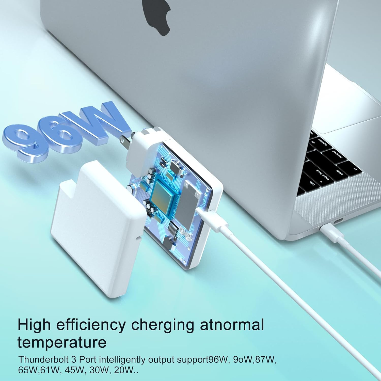 96W USB C Fast Charger for MacBook Pro - Fit for Mac Air Book Pro 16 15 14 13 inch 2024 2023, 2022, 2021, 2020, 2019, 2018 Laptop, i-Pad Pro and All