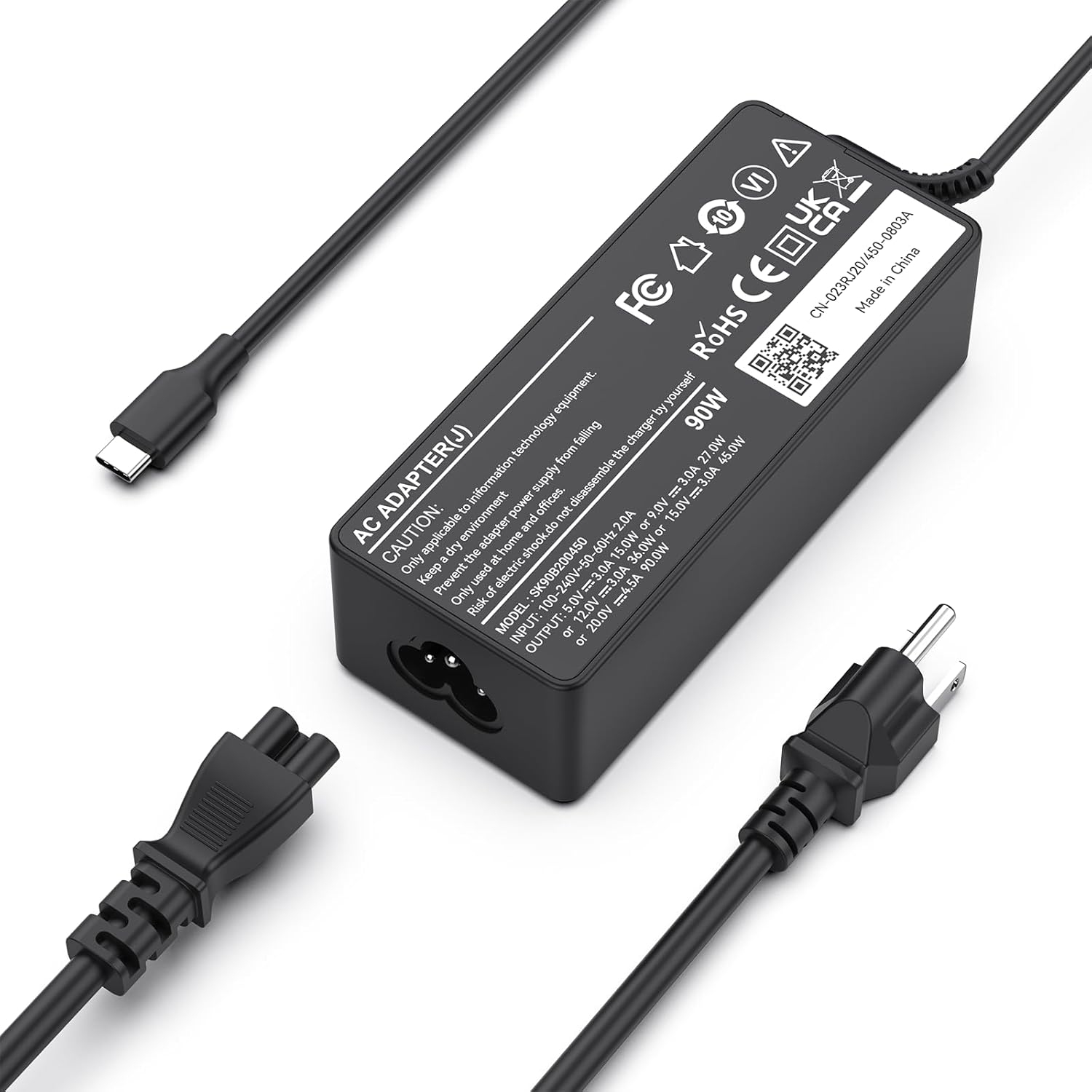 90W USB C Fast Charger AC Adapterr for Lenovo Thinkpad/Yoga/IdeaPad, HP Spectre x360, Dell 0TDK33 Laptop Power Adapter Supply Cord