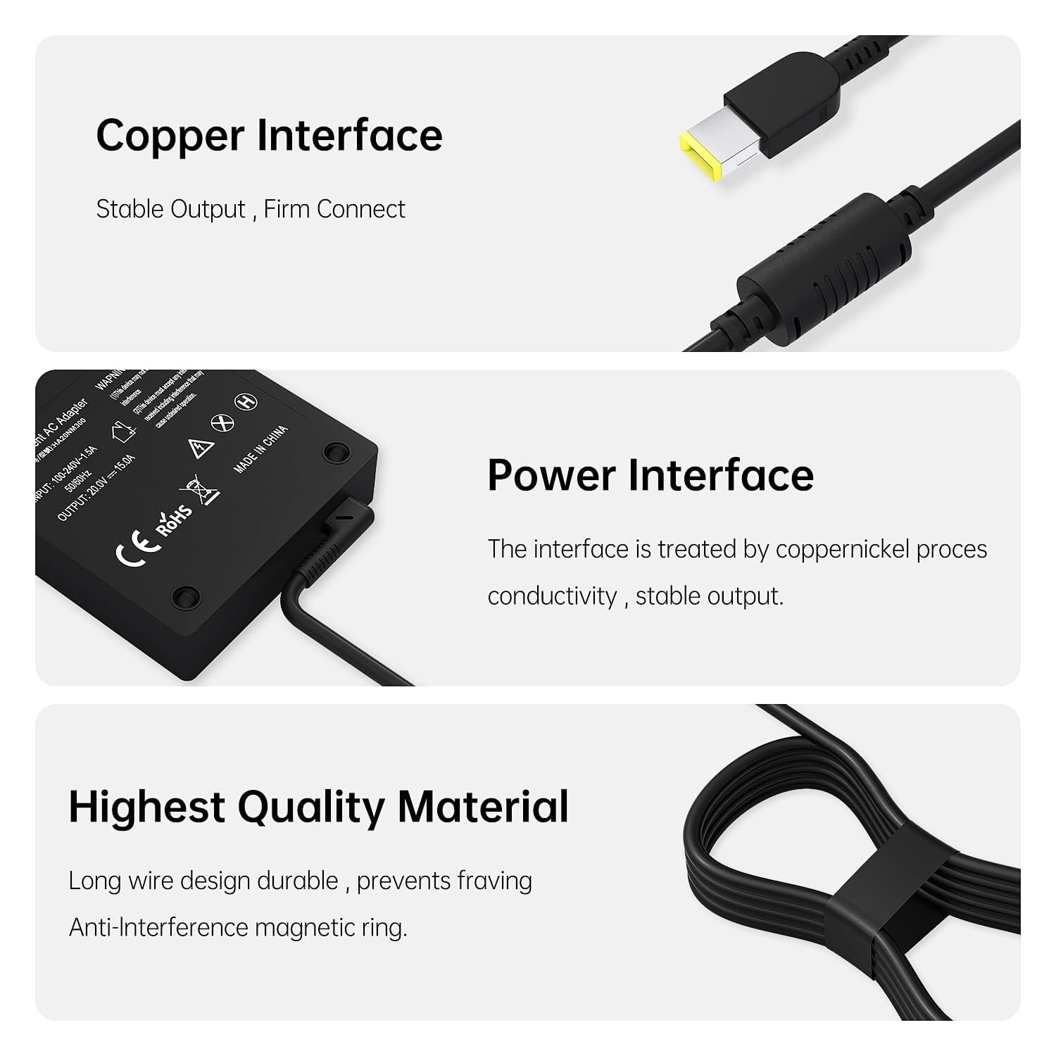 300W 20V 15A AC Slim Tip Laptop Adapter Replacement for Lenovo Legion 5 Pro 15/16/17 Legion 7/7i ThinkPad R9000P R9000K ADL300SDC3A Power Supply