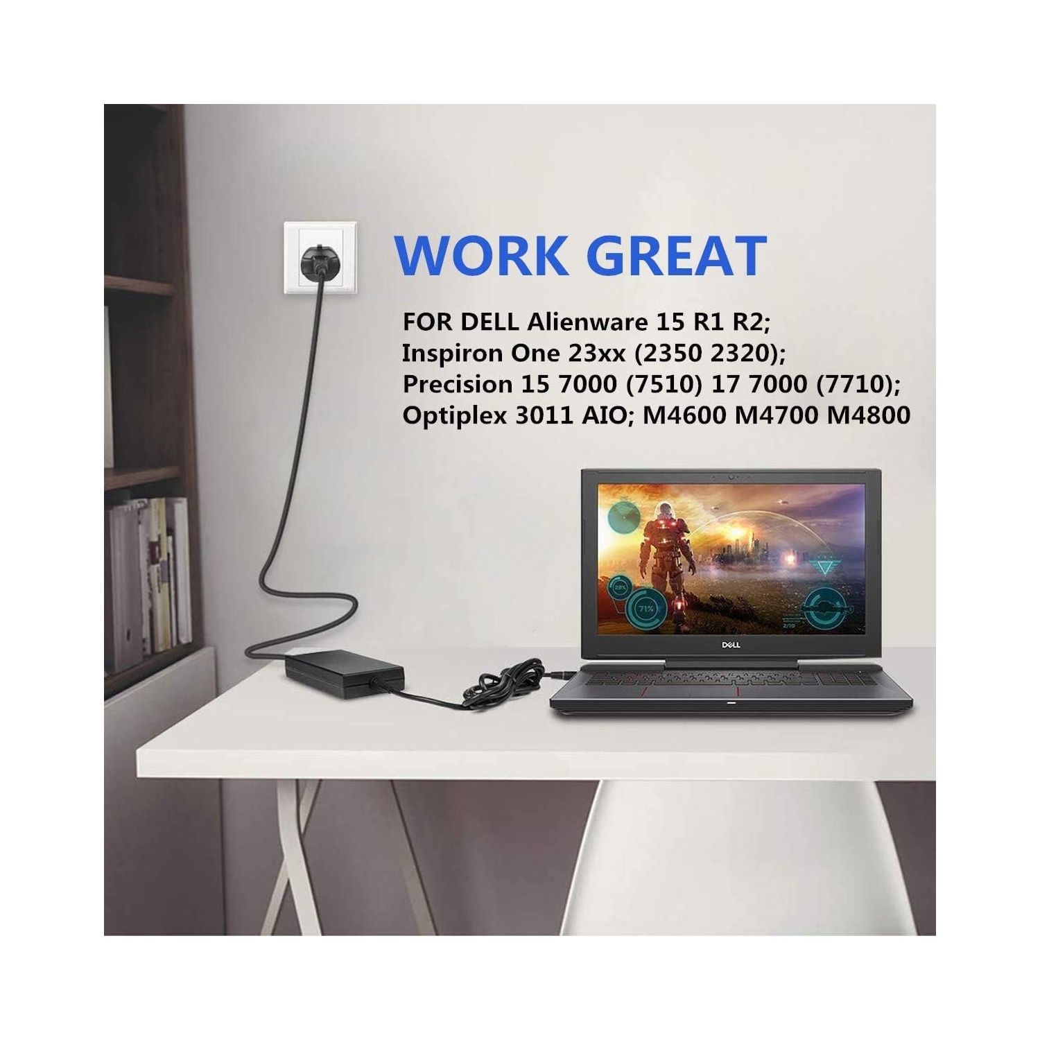 180W AC Charger Fit for Dell Alienware X51 R2 Alienware 13 15 17 R1 R2 R3 R4 m14x m15x m17x Area-51m G5 15 G7 (7588) G3 (3579) P39G P31E 74X5J