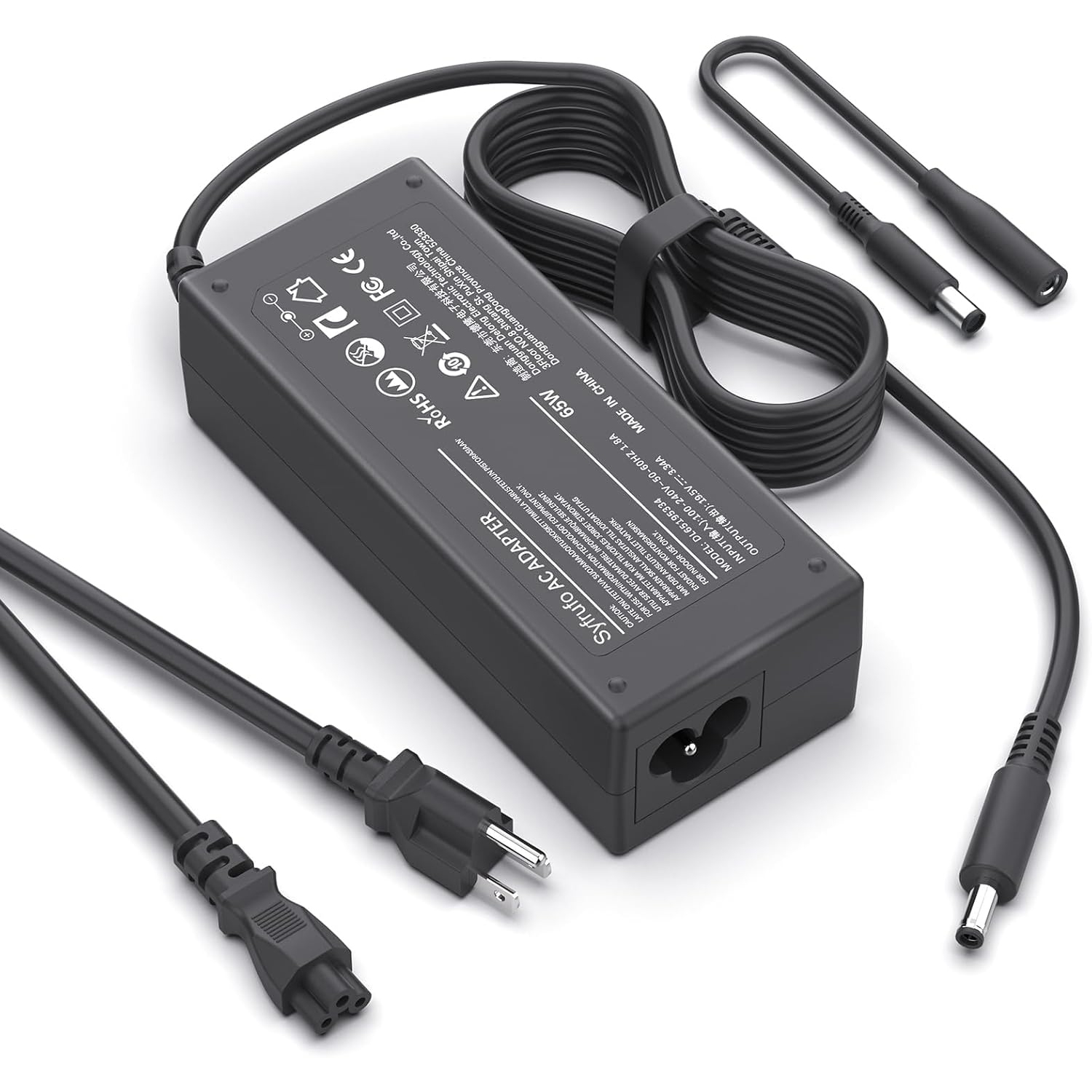 Dell 65W 45W 2Tip Laptop Charger for Dell inspiron 13 14 15 17 3000 5000 7000 Series AC Adapter Power Supply Cord