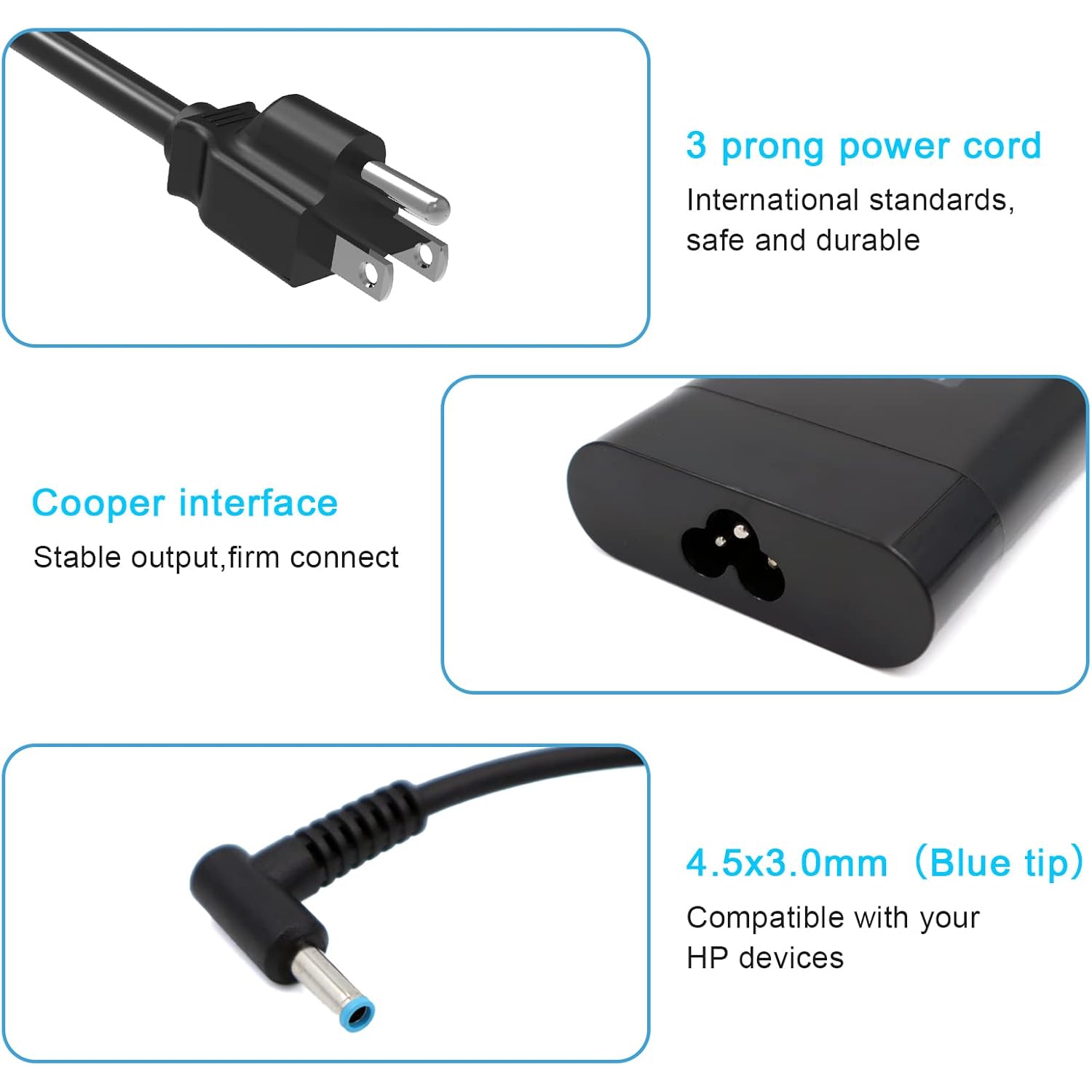 200W Laptop Charger for HP Pavilion Gaming 15 16 17, Omen 15 17, ZBook 15 17 G3 G4 G5, ZBook Studio G3 G4 G5, Envy 15 17 15-dh0005la TPN-LA21