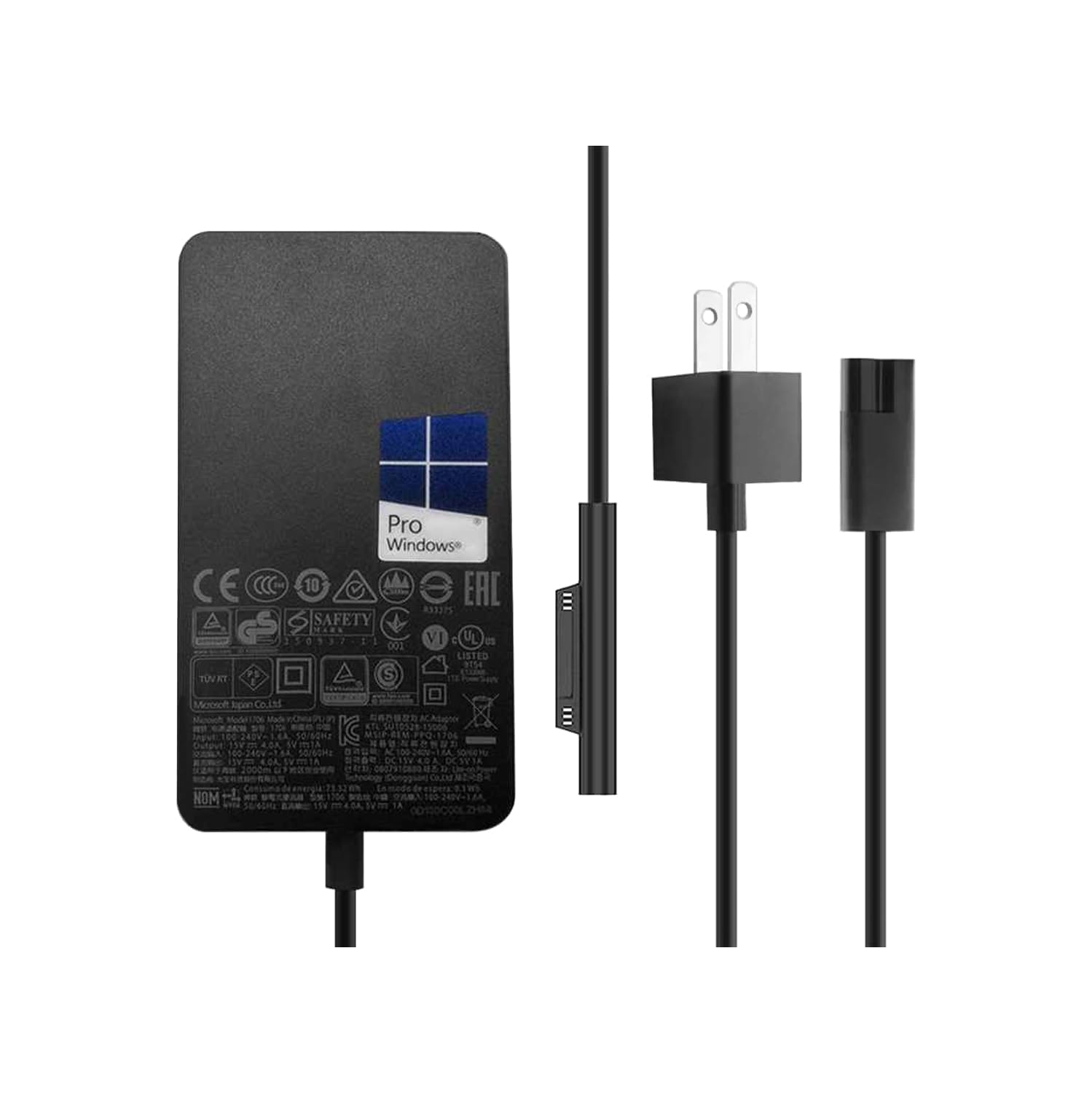 Charger 44W 15V 2.58A Power Supply Compatible with Microsof Surface Pro 6 Pro 5 Fits Model 1796 1800 Power Cord with 5V 1A USB Charging Port