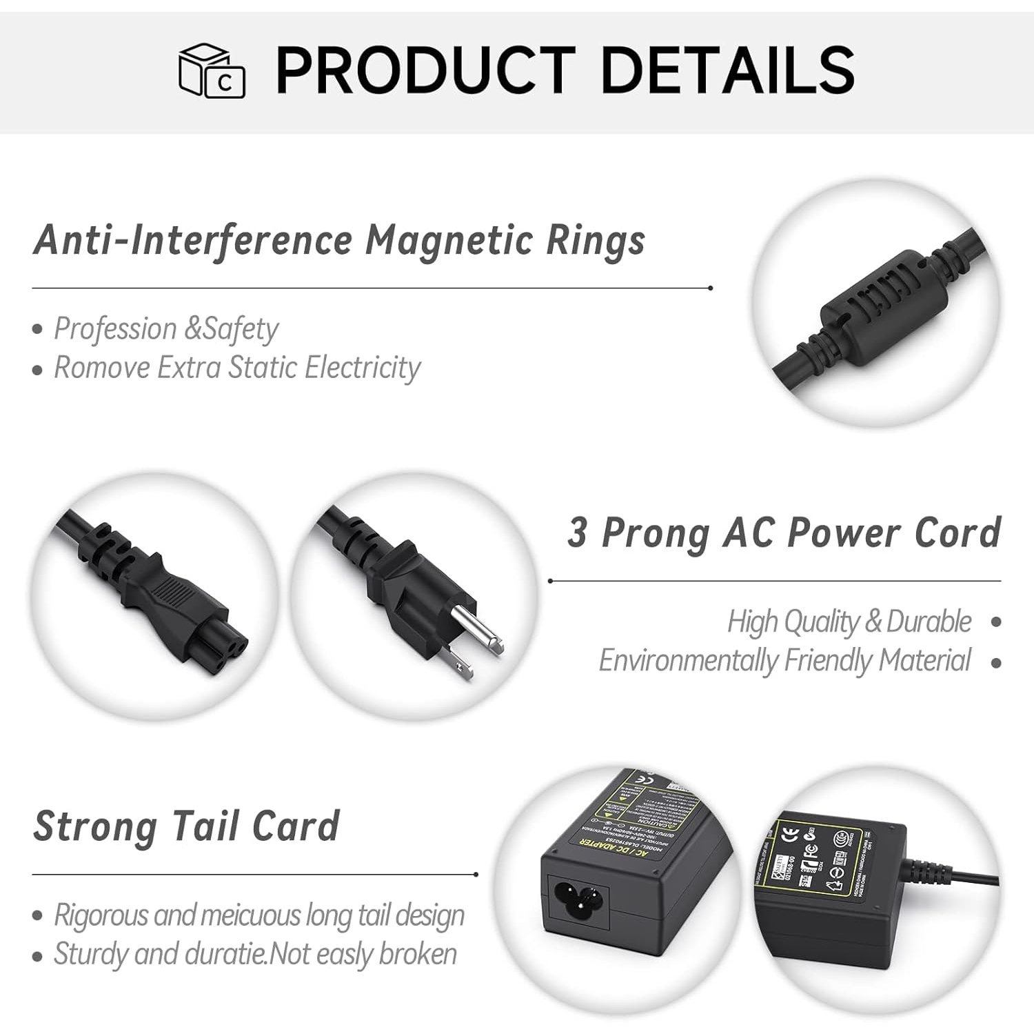 19&nbsp;V – Adaptateur c.a., chargeur pour LG Electronics 19 20 22 23 24 27 32 Moniteur ACL DEL, écran panoramique, TVHD 24M47H-P 24&nbsp;Mpx,