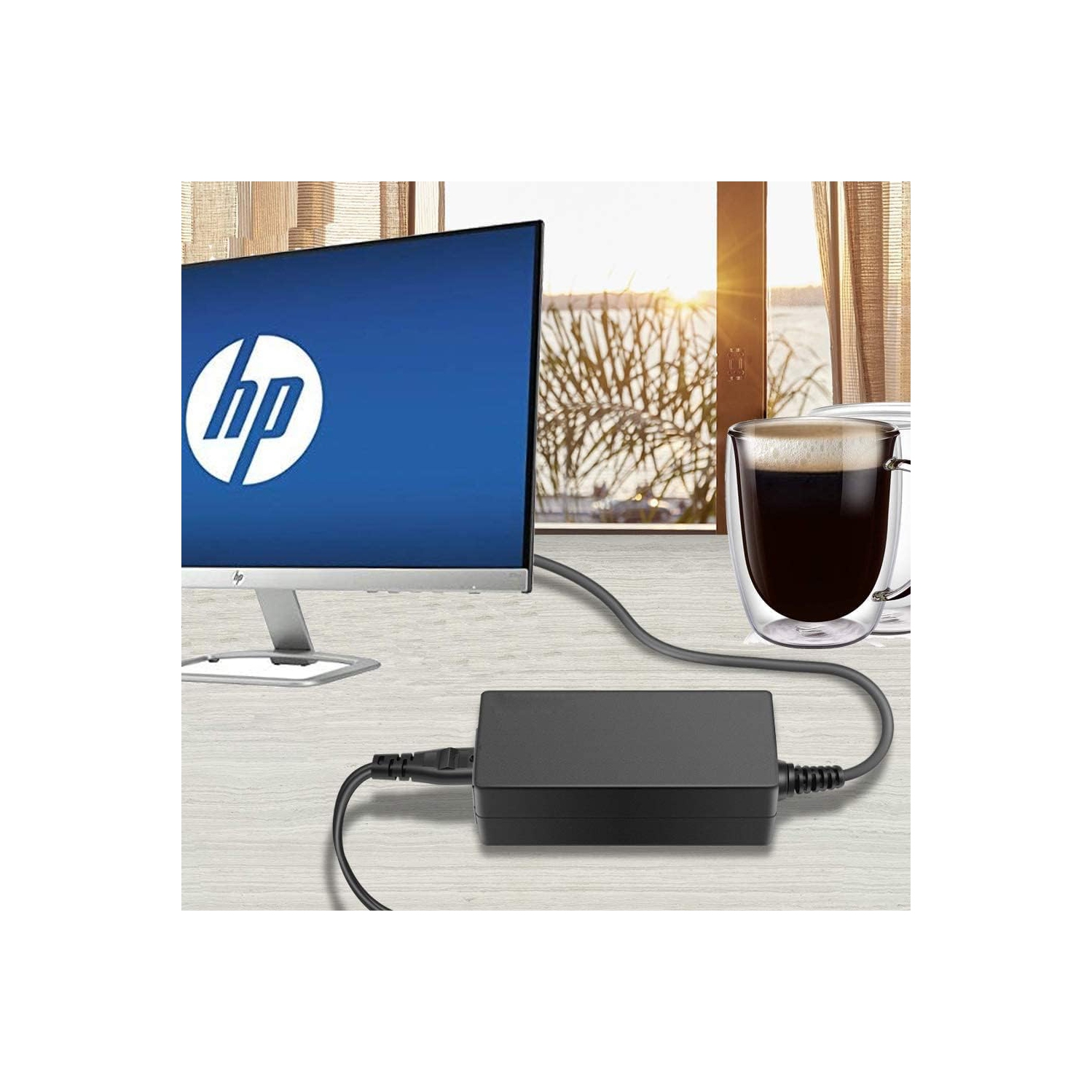 Chargeur 19&nbsp;V pour HP Pavilion, adaptateur pour moniteur HP 20 21,5 23 23,8 25 27 pouces, 27XW 20XI 22BW 23ER 27ES, 24CT 25XW 25BW 25XI 22CWA