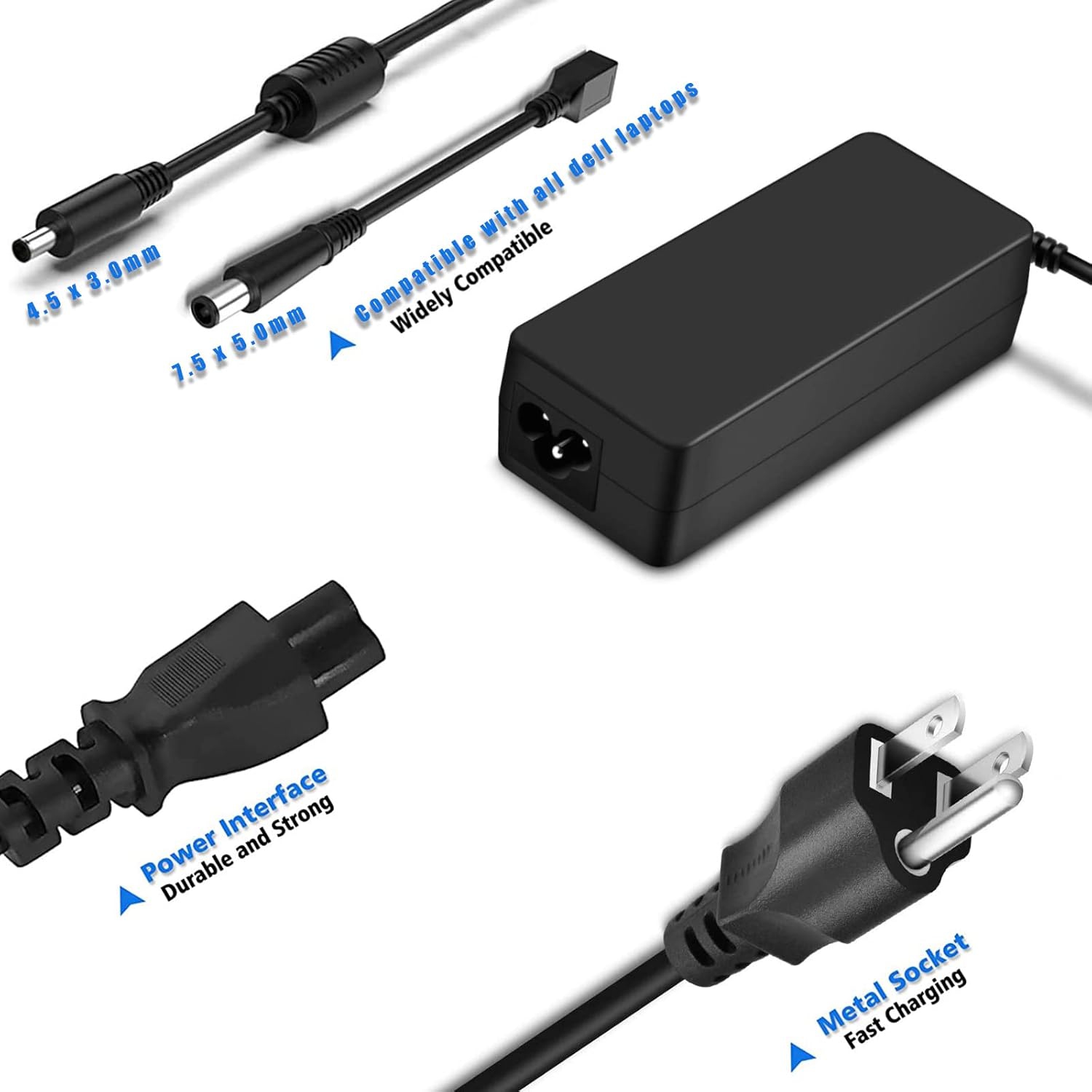 65W 45W Laptop Charger for All Dell Inspiron 11 13 15 17 Series 15-3000 15-5000 15-7000 17 13-5000 13-7000 11-3000 14-5000 17-7000 17-3000 17-5000