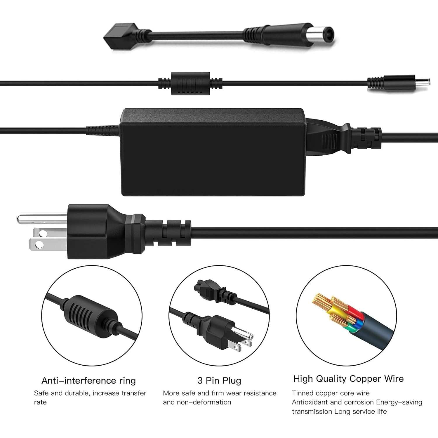 65W 45W Laptop Charger for All Dell Inspiron 11 13 15 17 Series 15-3000 15-5000 15-7000 17 13-5000 13-7000 11-3000 14-5000 17-7000 17-3000 17-5000