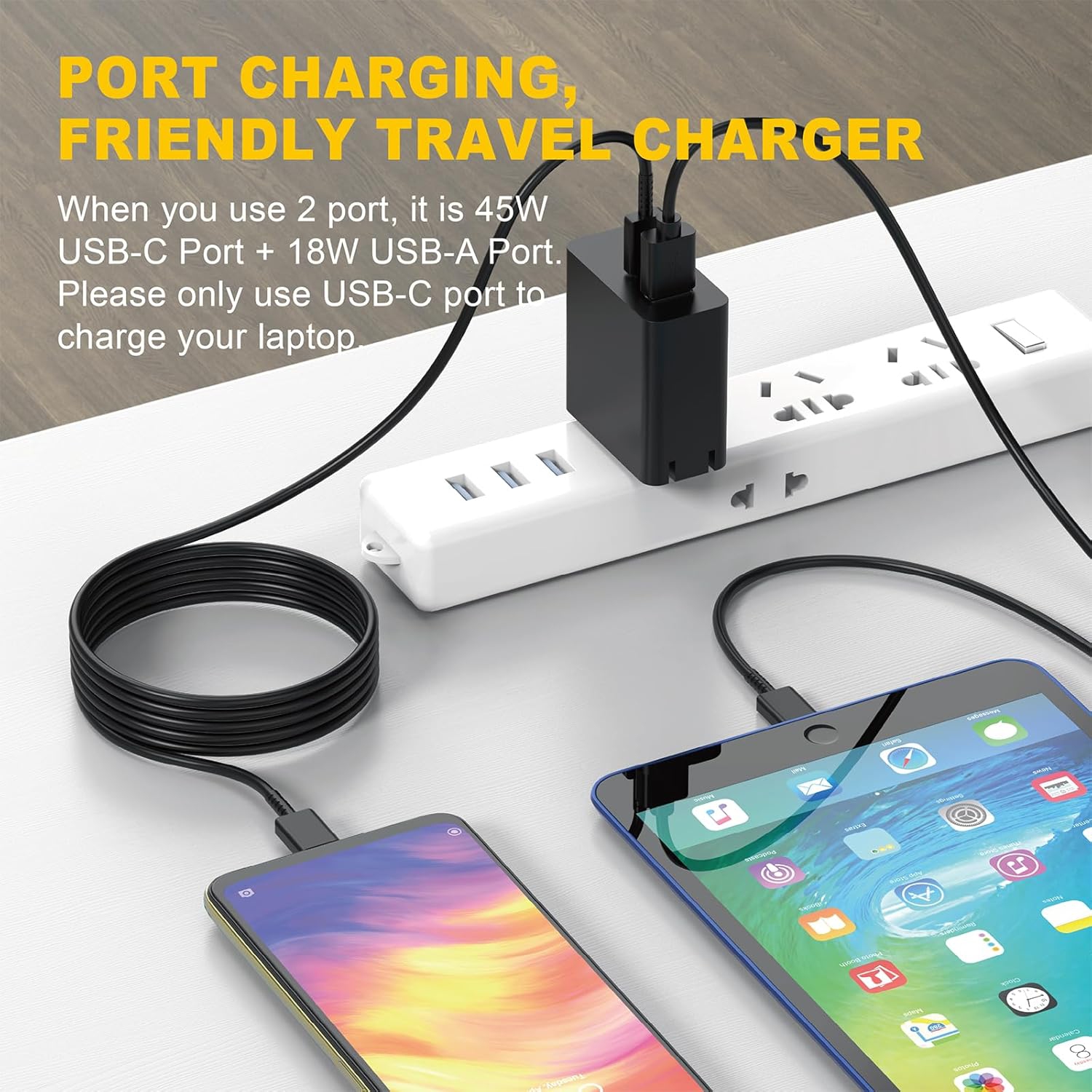 USB C Charger 65W, Gan Charger for Samsung Chromebook/Galaxy Book,Mac-Book Pro/Air,Asus Zenbook,HP,Dell,Lenovo; 45W USB C Charger for Steam